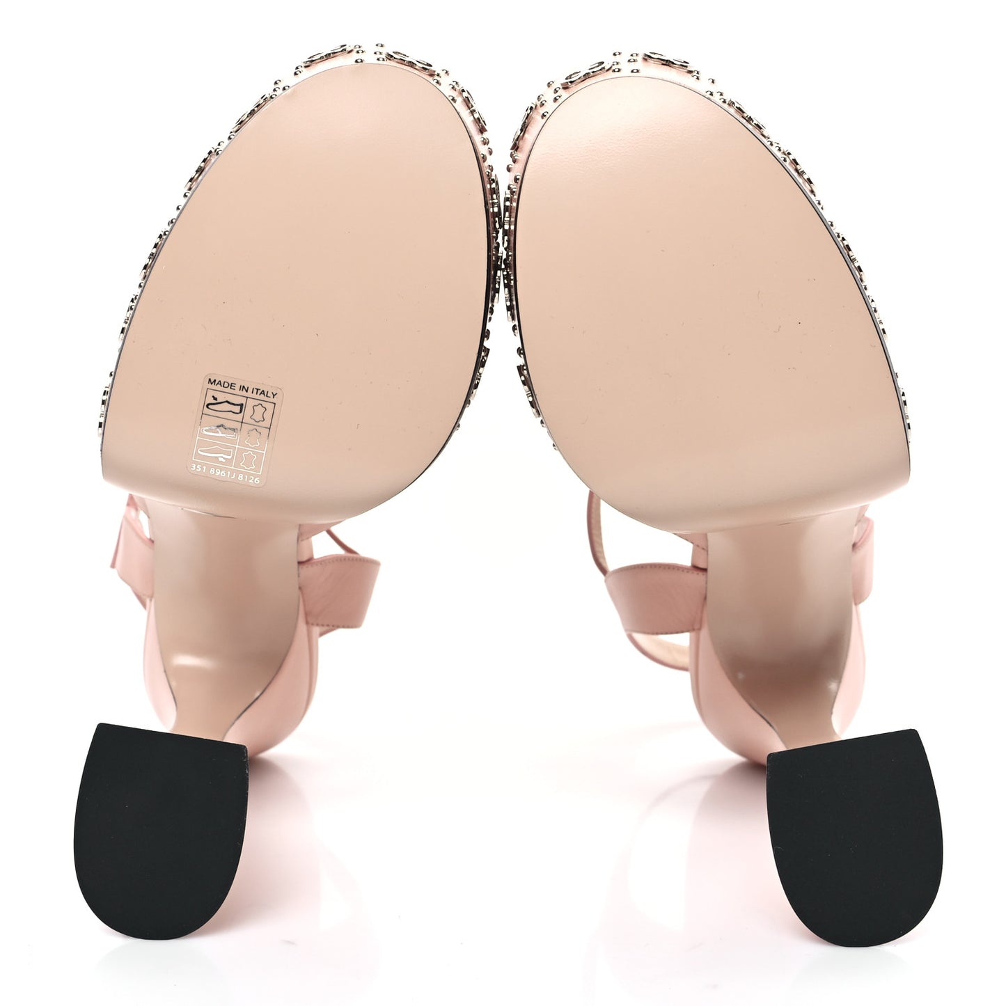 Malaga Kid Interlocking G Studs 155mm Platform Sandals 41 Perfect Pink