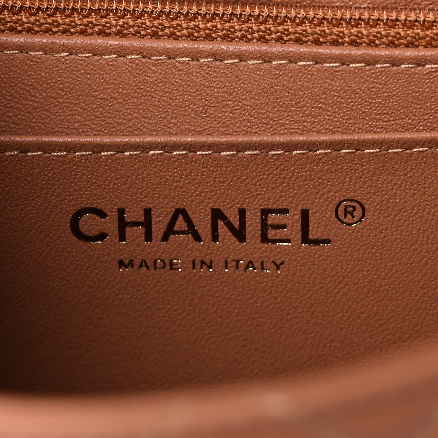 Lambskin Quilted Mini Square Flap Brown