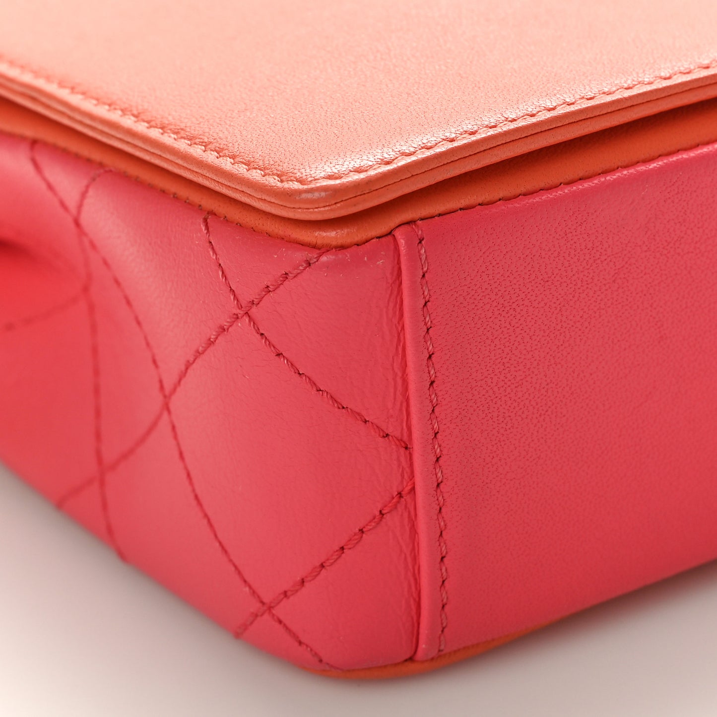 Sheepskin Quilted Medium Vintage Mademoiselle Flap Coral Orange