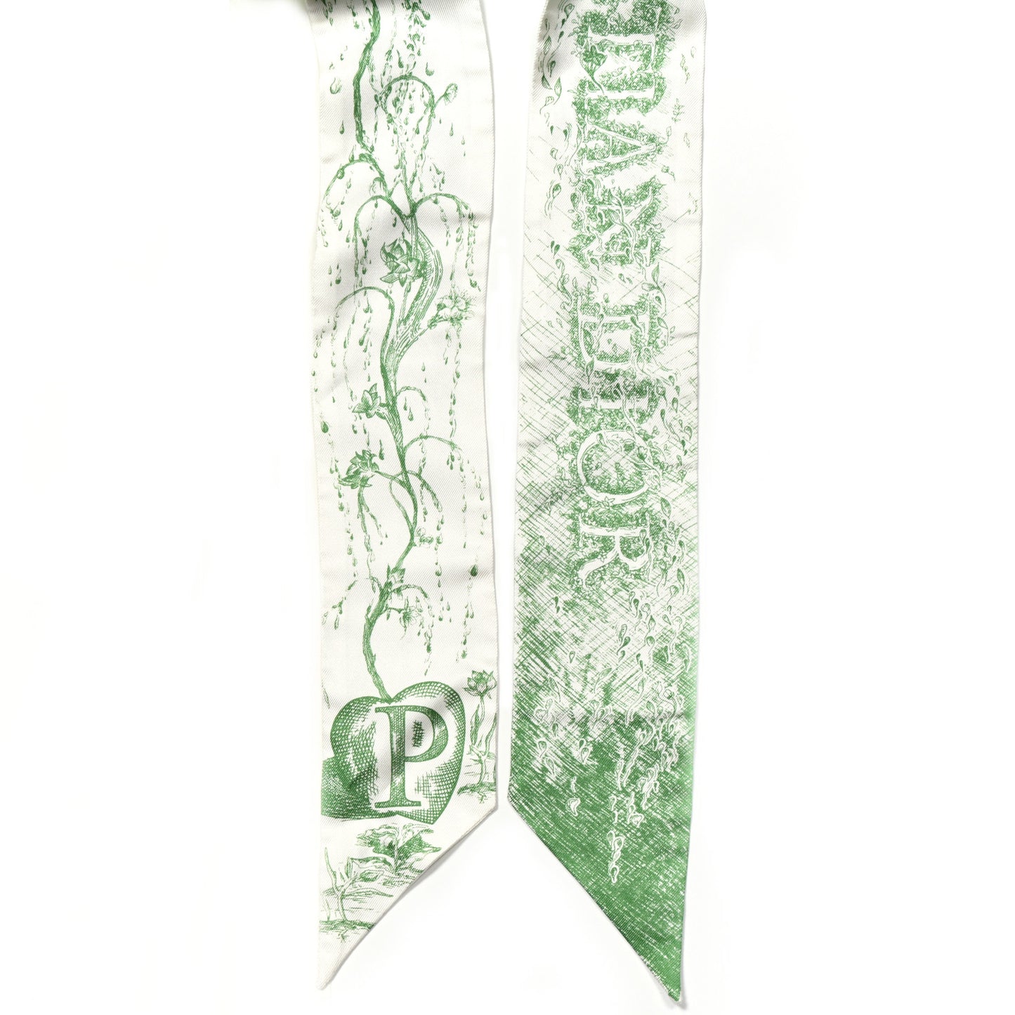 Silk ABCDior "P" Mitzah Scarf Vert