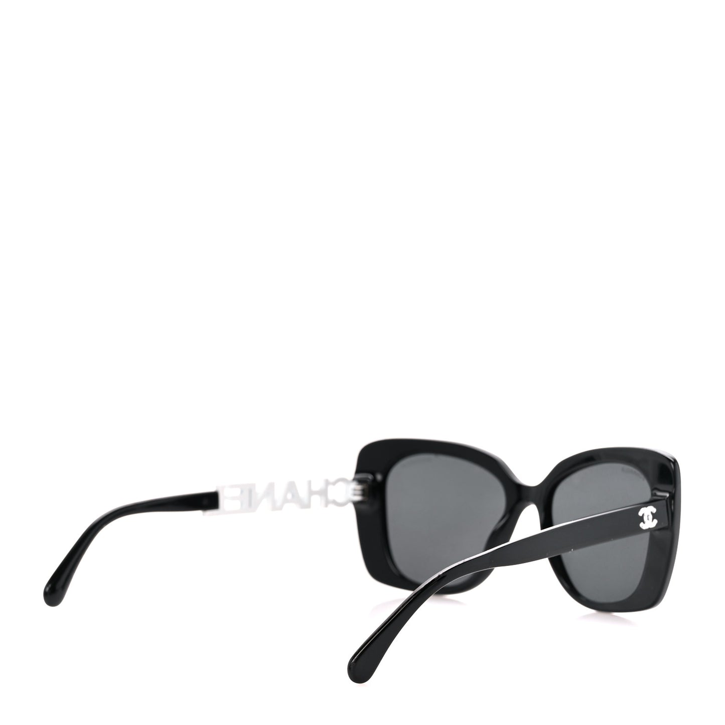Acetate Strass Square Sunglasses 5422-B Black White