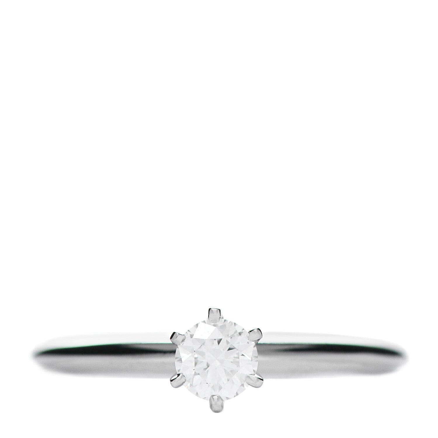 Tiffany Platinum Diamond .22ct Solitaire Engagement Ring 47 4 1 of 5