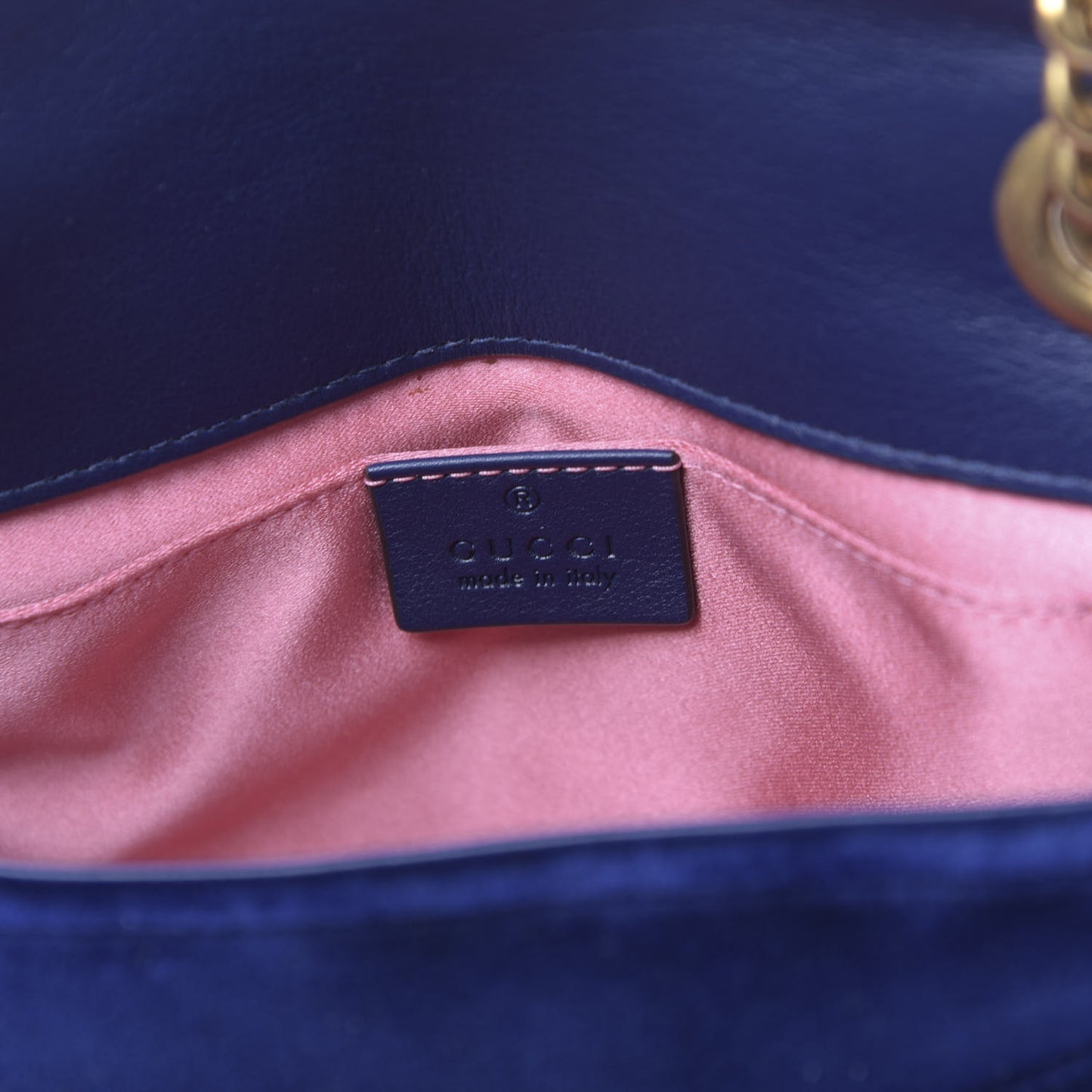 Velvet Matelasse Mini GG Marmont Shoulder Bag Cobalt Blue