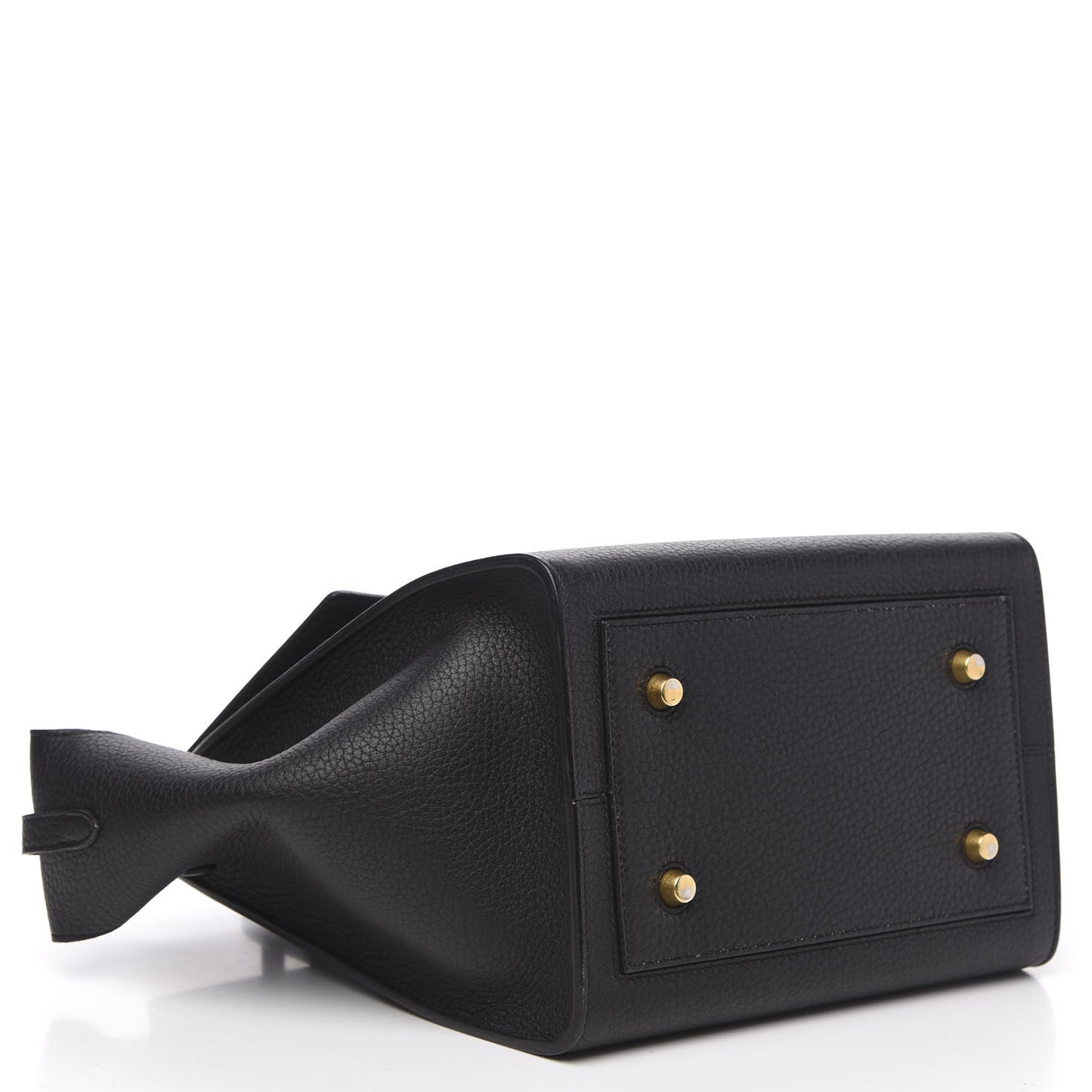 Crisped Calfskin Small Tie Knot Tote Black