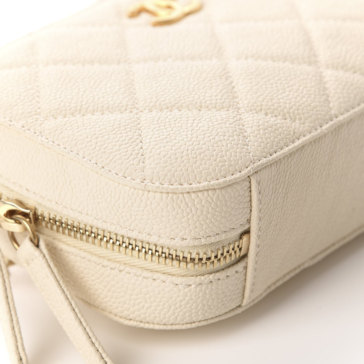 Caviar Quilted Flap Waist Bag White