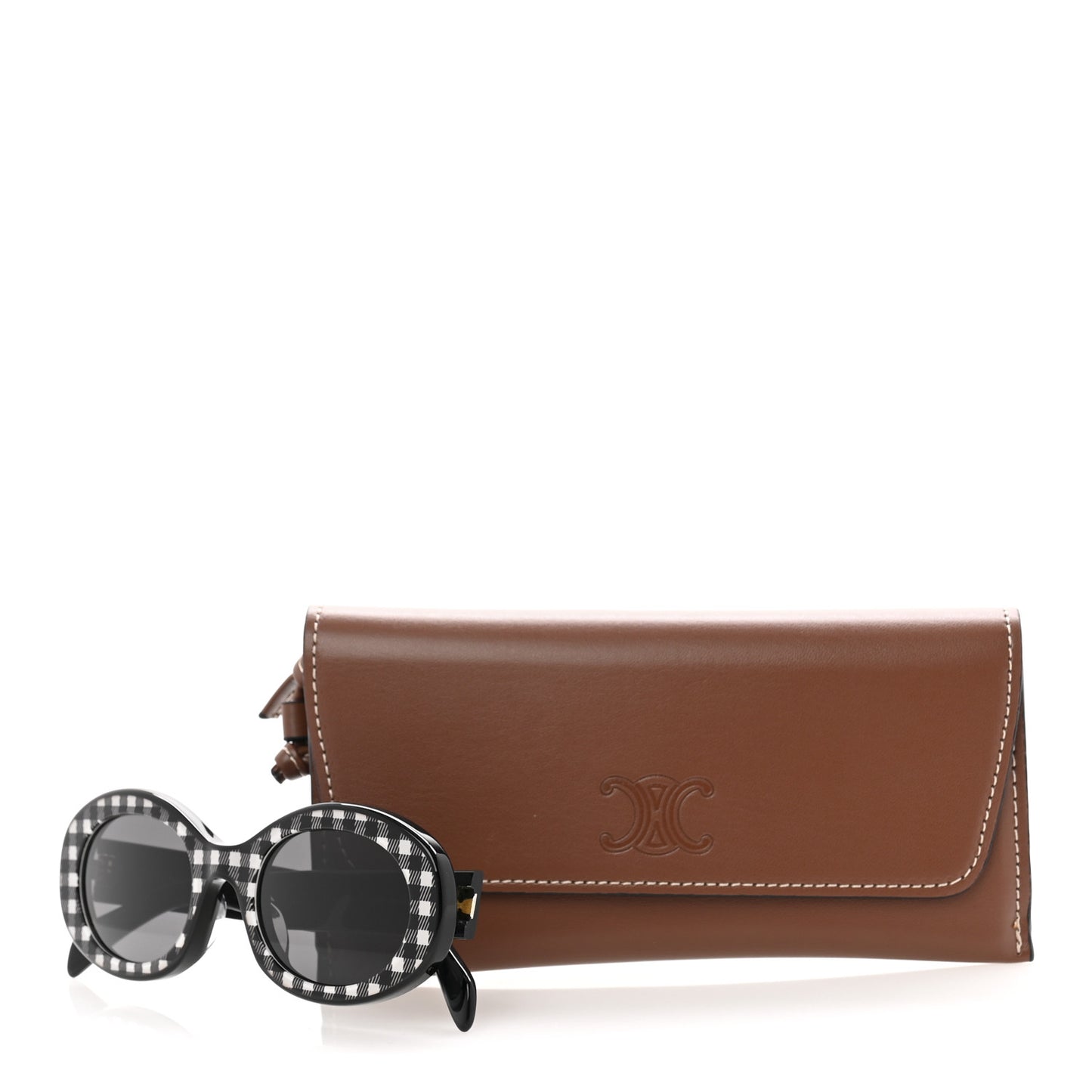 Acetate Triomphe 01 Gingham Sunglasses CL 40194U Black White Smoke
