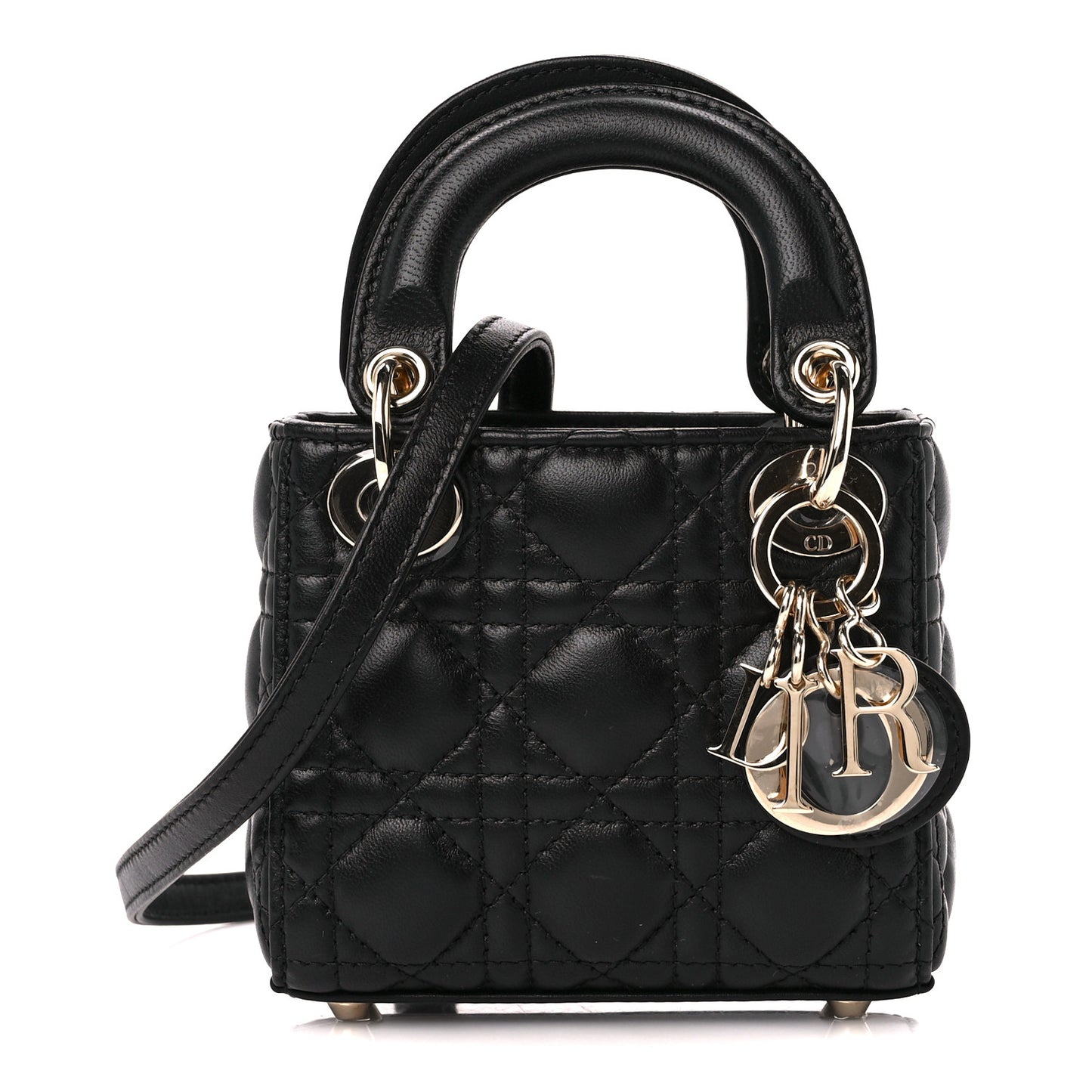 Lambskin Cannage Micro Lady Dior Black