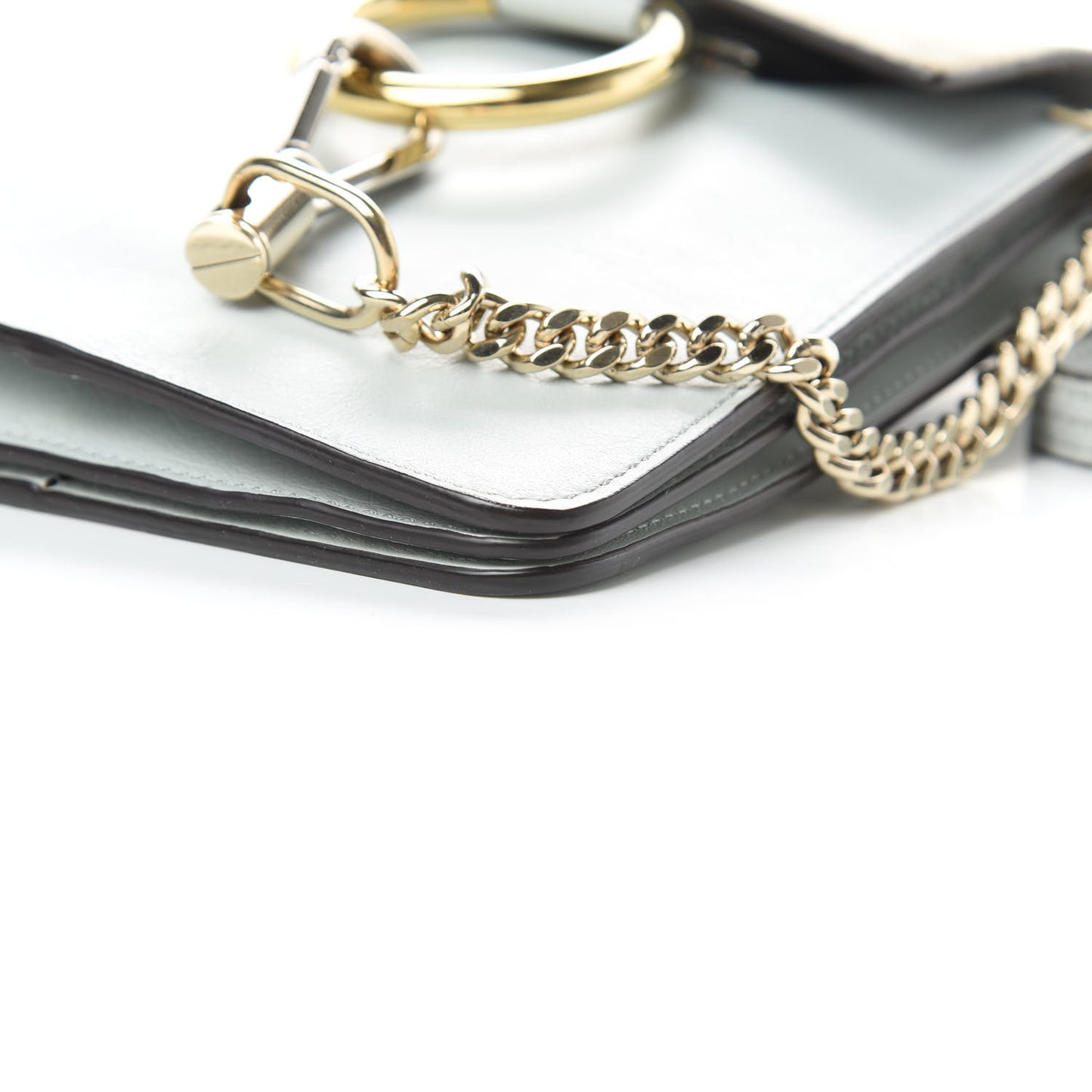Suede Calfskin Mini Faye Bracelet Bag Airy Grey