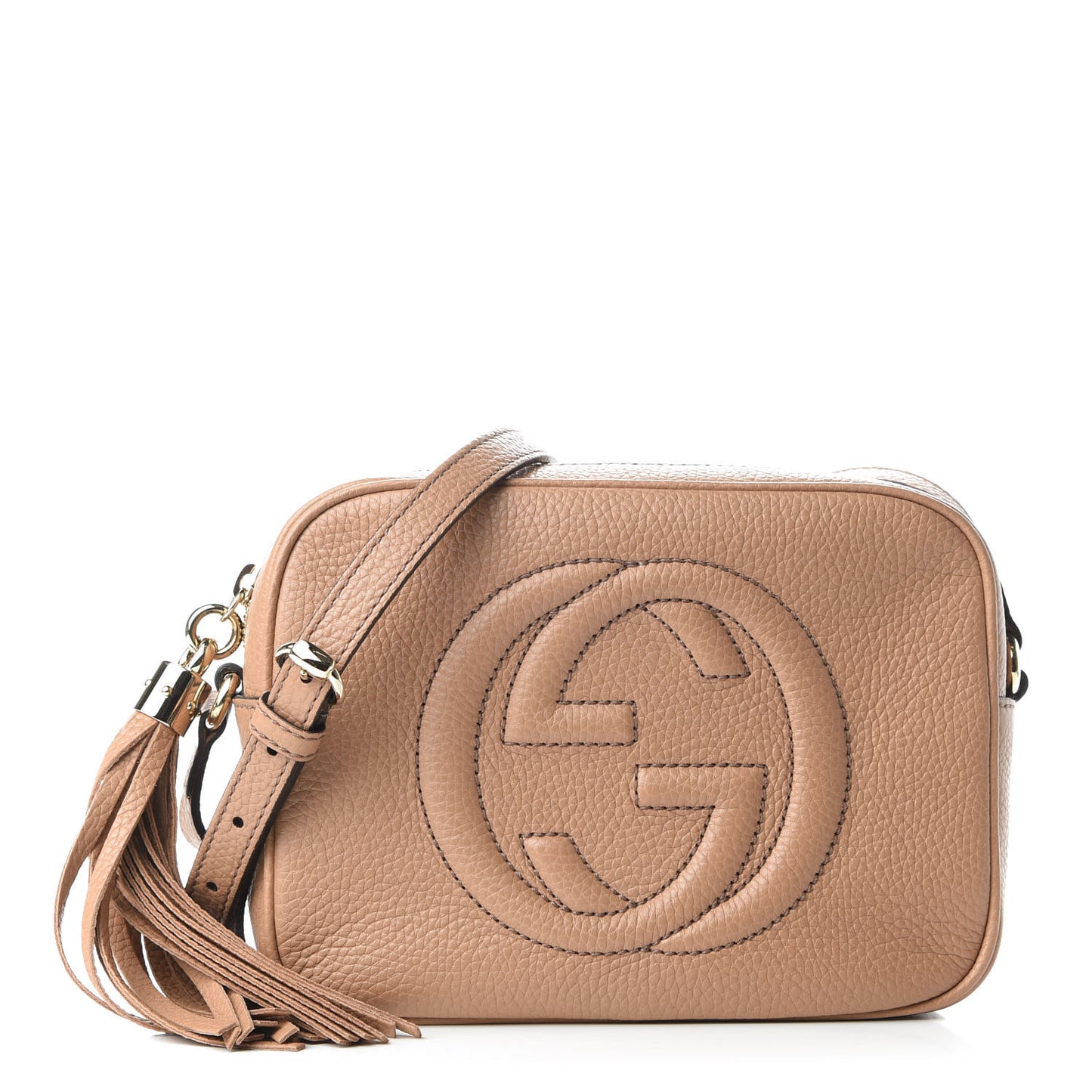 Pebbled Calfskin Small Soho Disco Bag Camelia