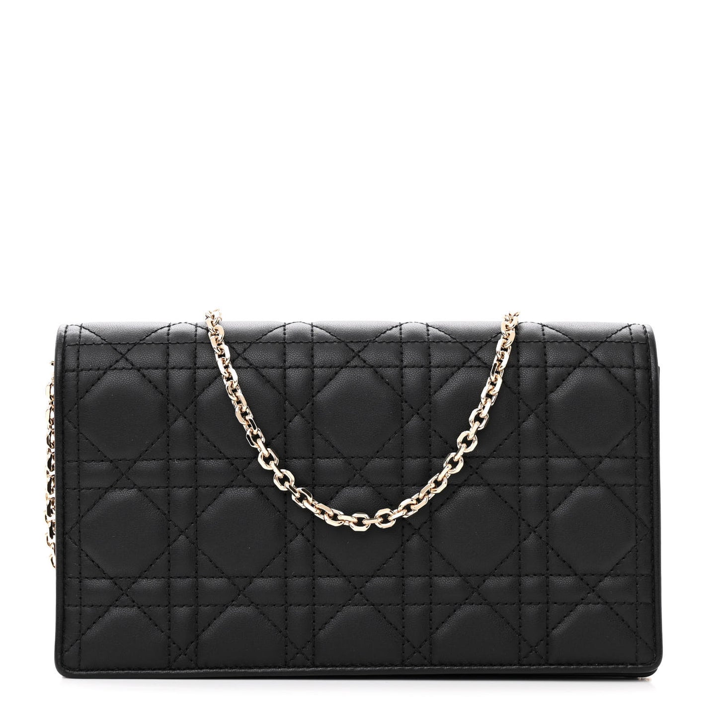 Lambskin Cannage Lady Dior Pouch Black