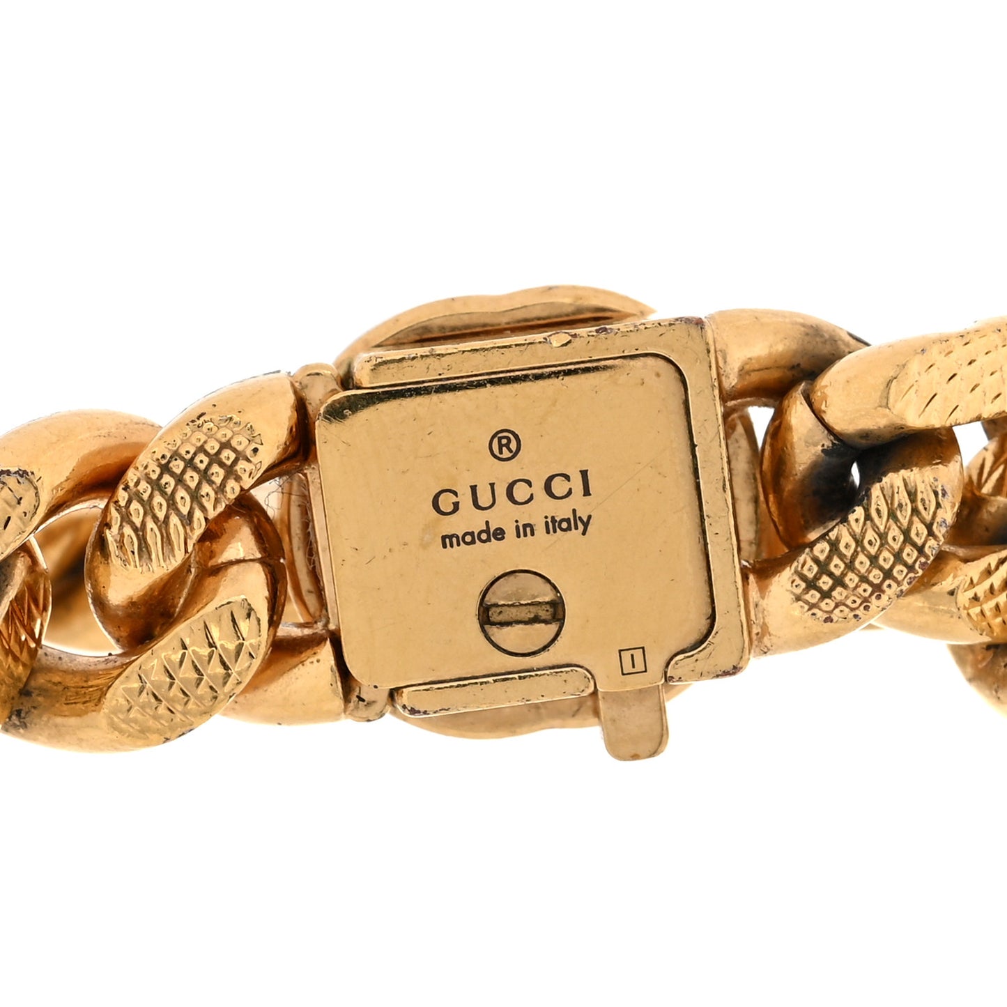 Metal Interlocking G Curb Chain Bracelet Gold