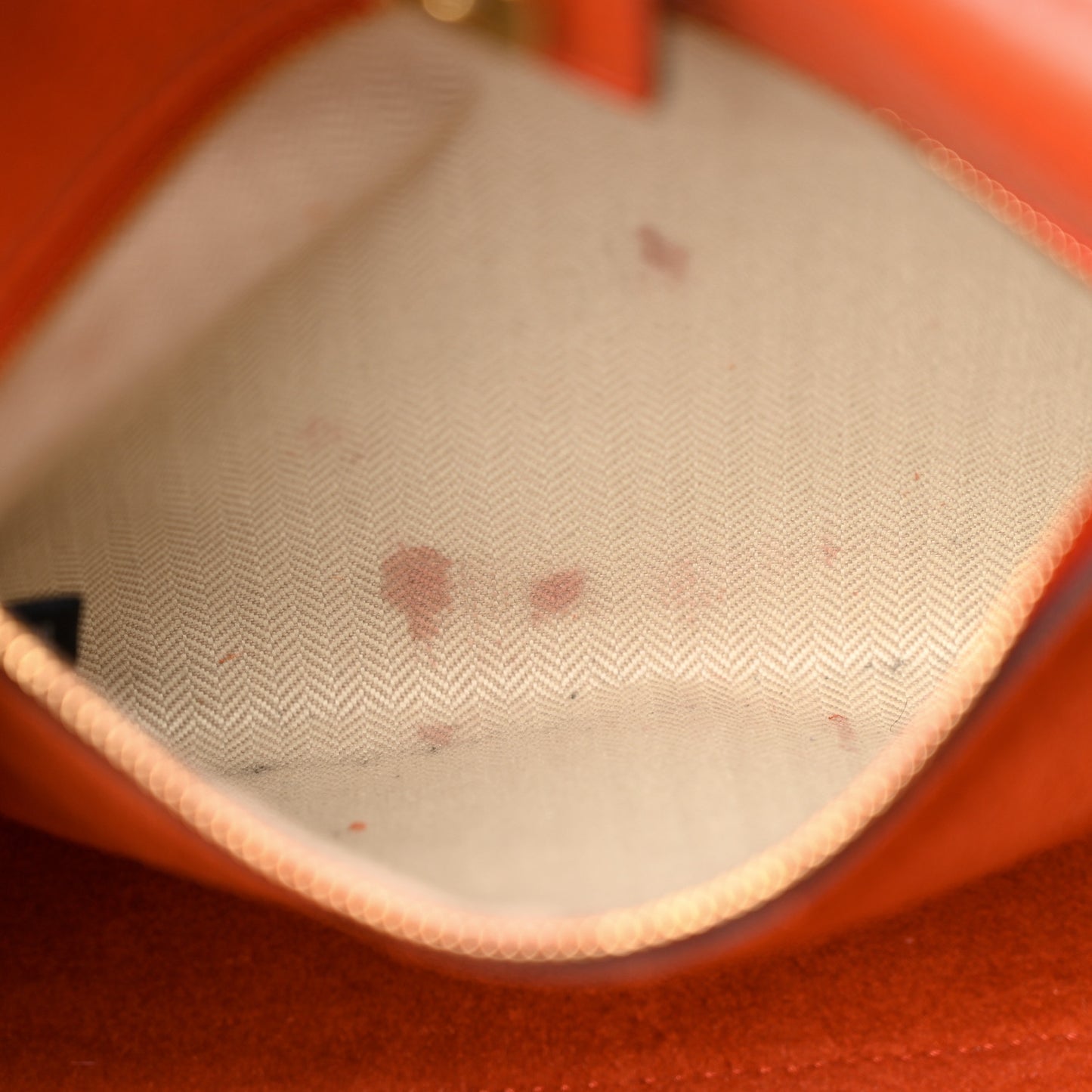 Heavy Grain Small Iris Tote Coral Orange