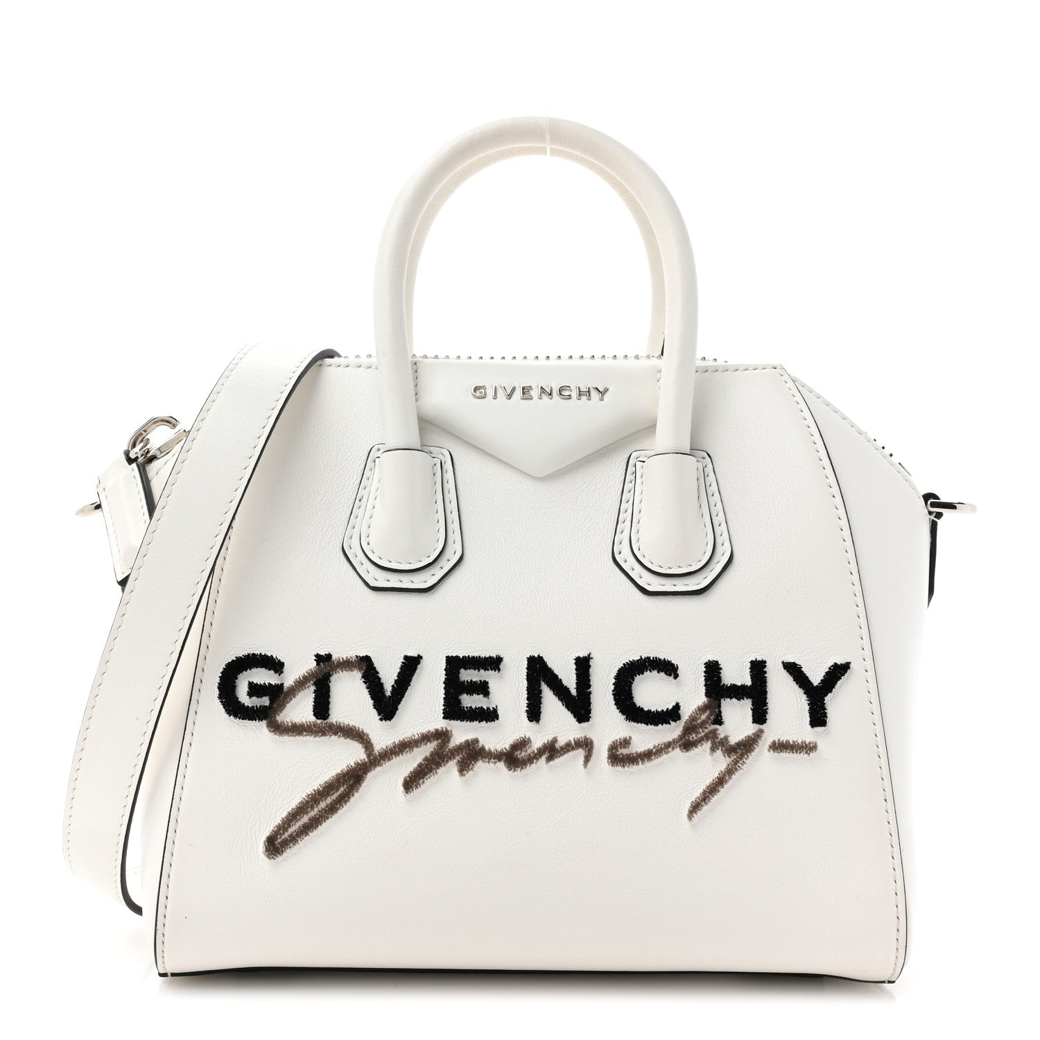 Givenchy Calfskin Signature Logo Small Antigona White 1 of 15