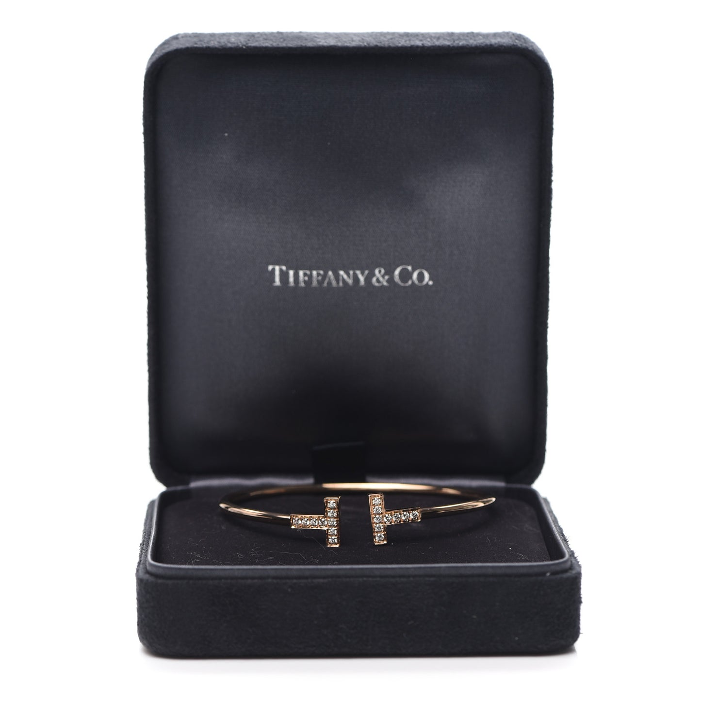18K Rose Gold Diamond T Wire Bracelet