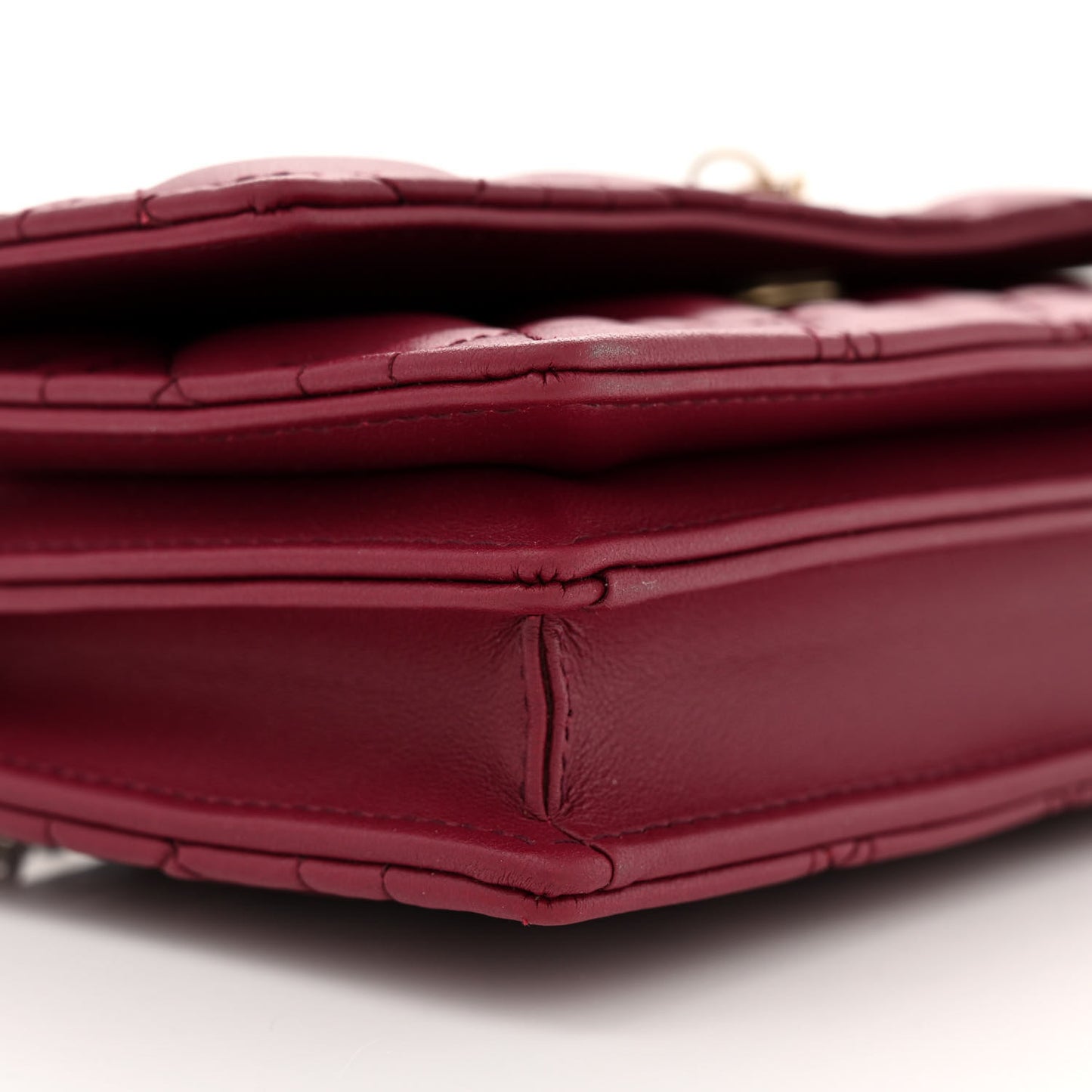 Lambskin Cannage Mini My Dior Top Handle Clutch Burgundy