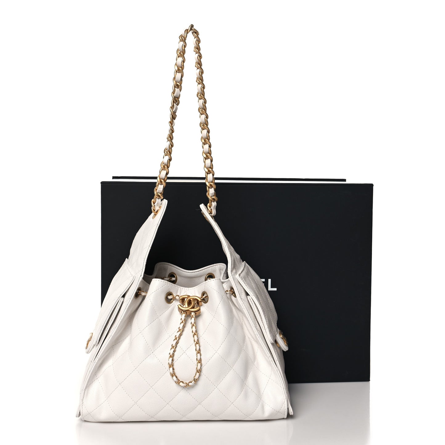 Caviar Quilted Small Chanel 25 Handbag White