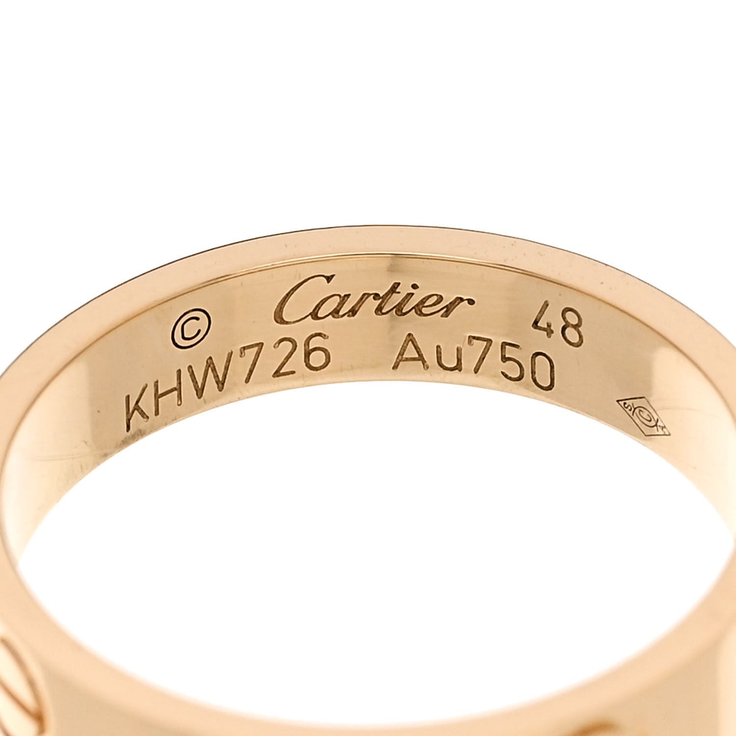 18K Yellow Gold 3.5mm LOVE Wedding Band Ring 48 4.5