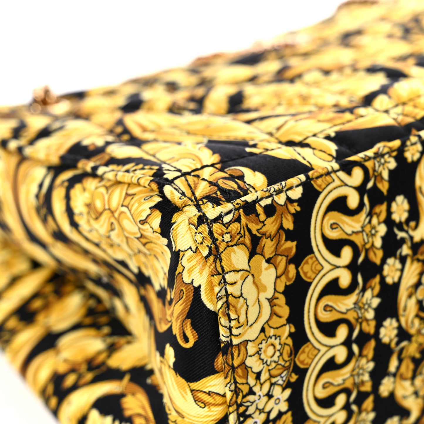 Silk Barocco Print Quilted Virtus Chain Shoulder Bag