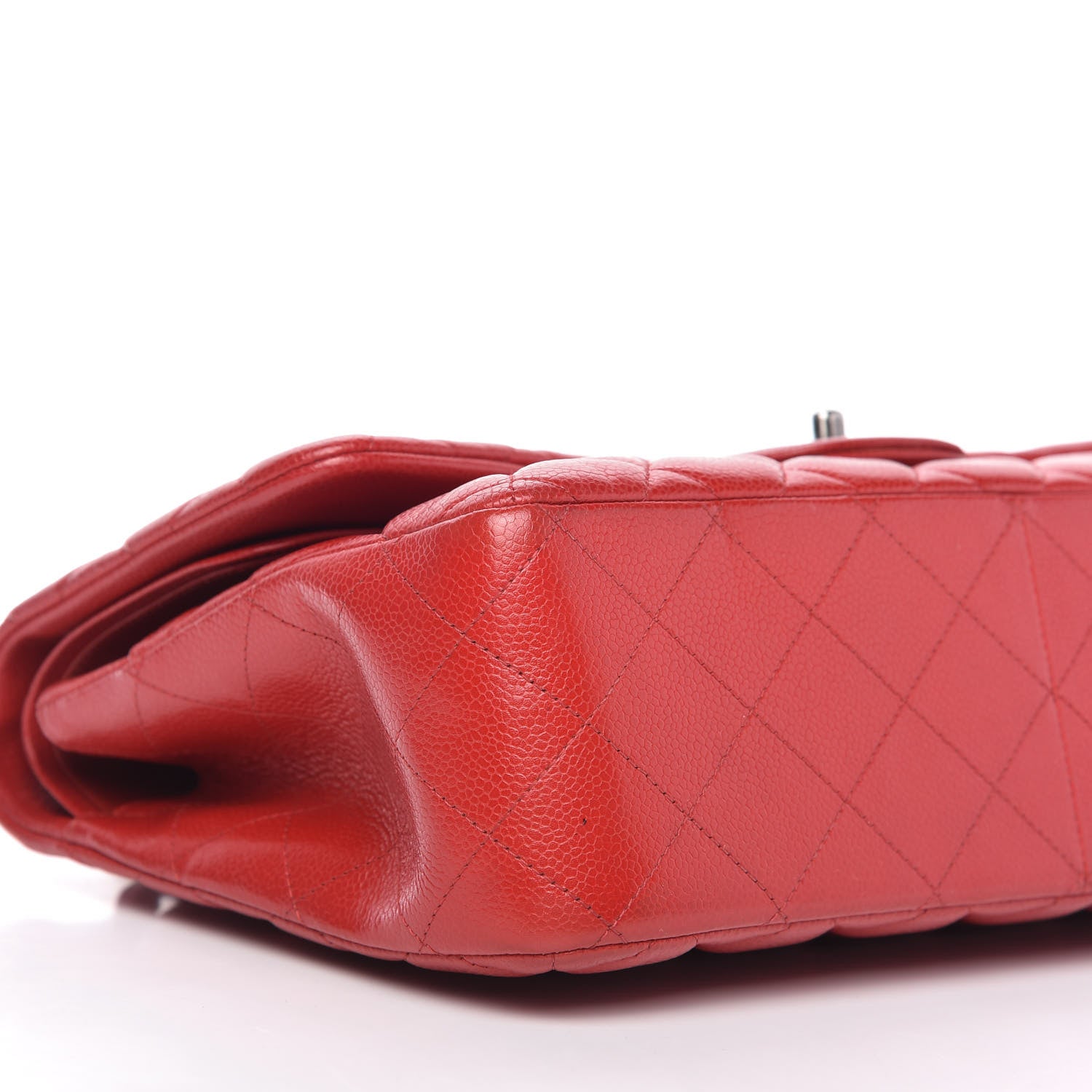 Chanel Caviar Quilted Jumbo Double Flap Red 6 of 12