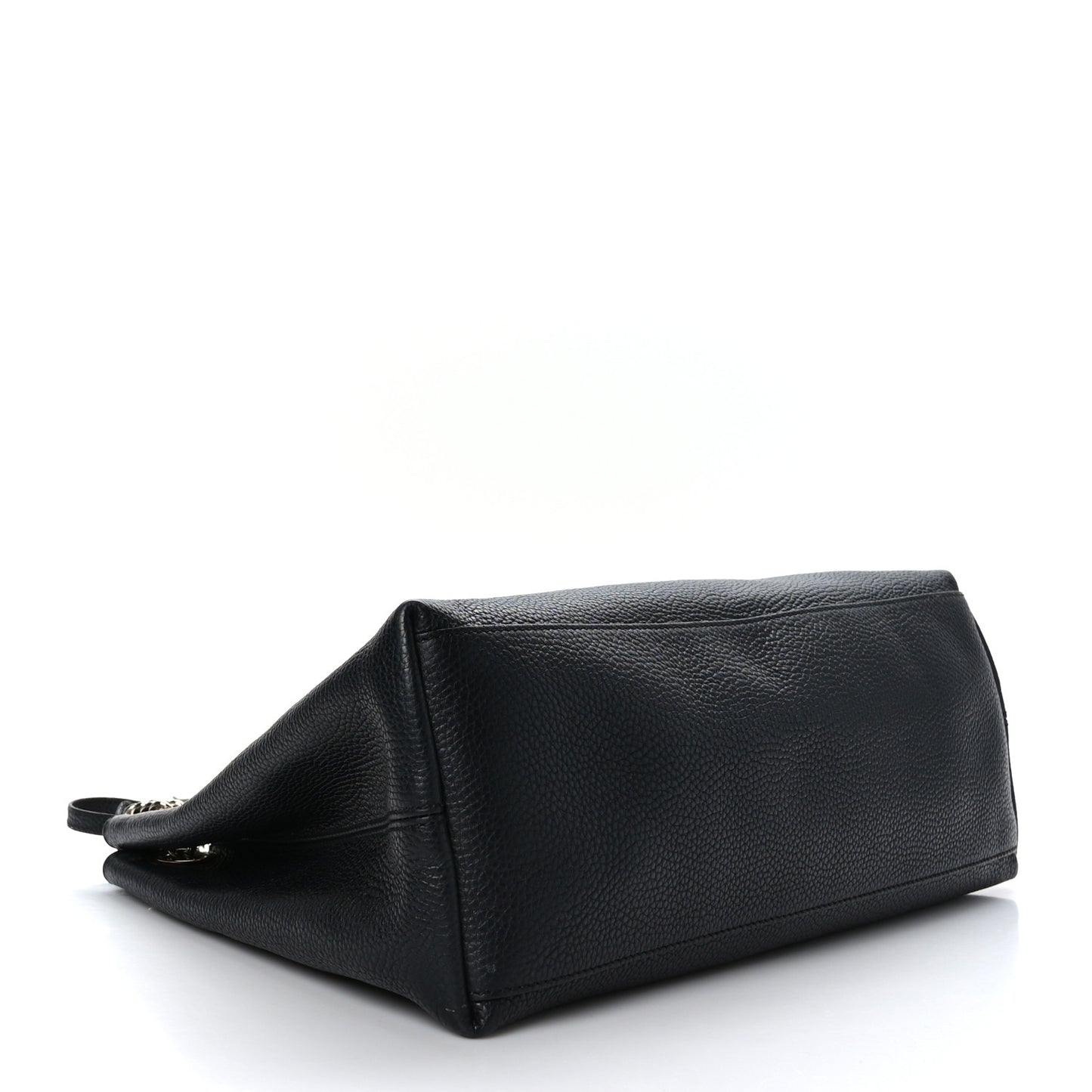 Pebbled Calfskin Medium Soho Chain Shoulder Bag Black