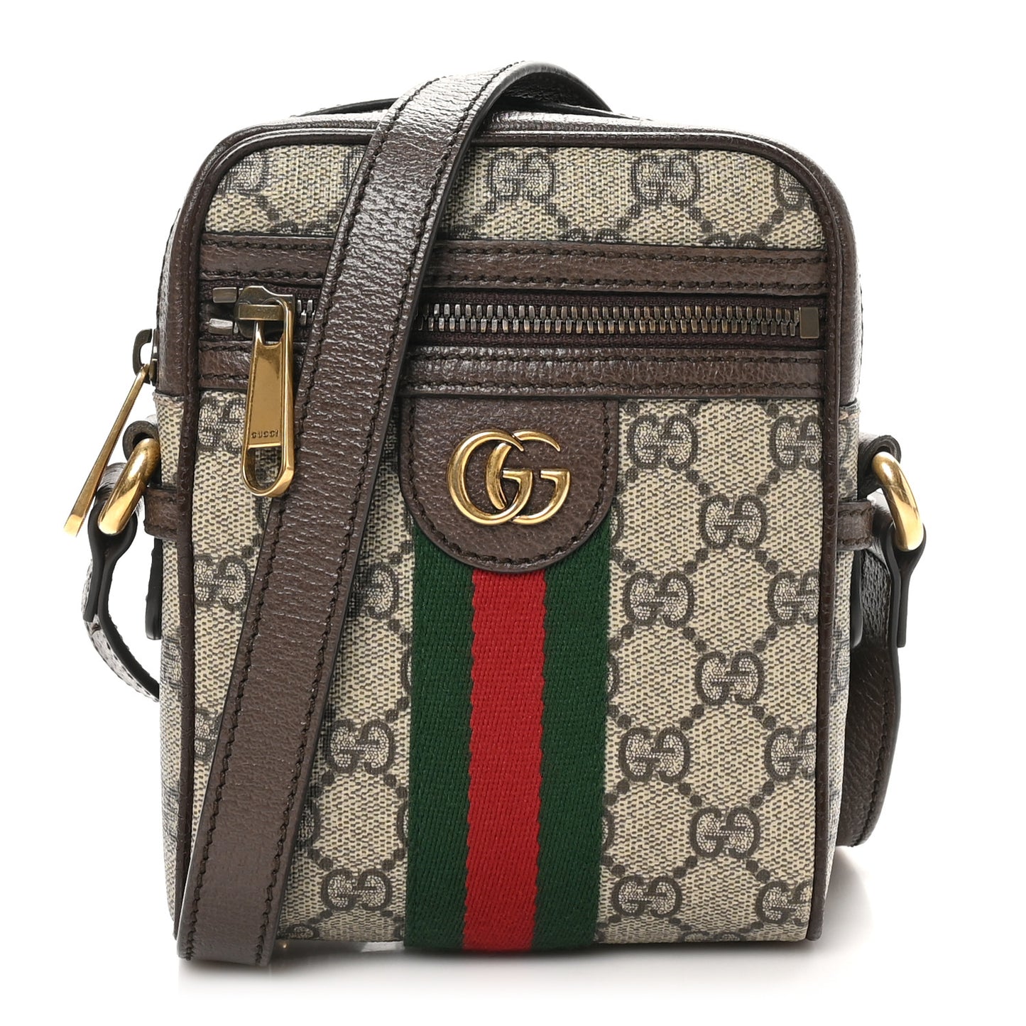 GG Supreme Monogram Web Mini Ophidia Messenger Brown
