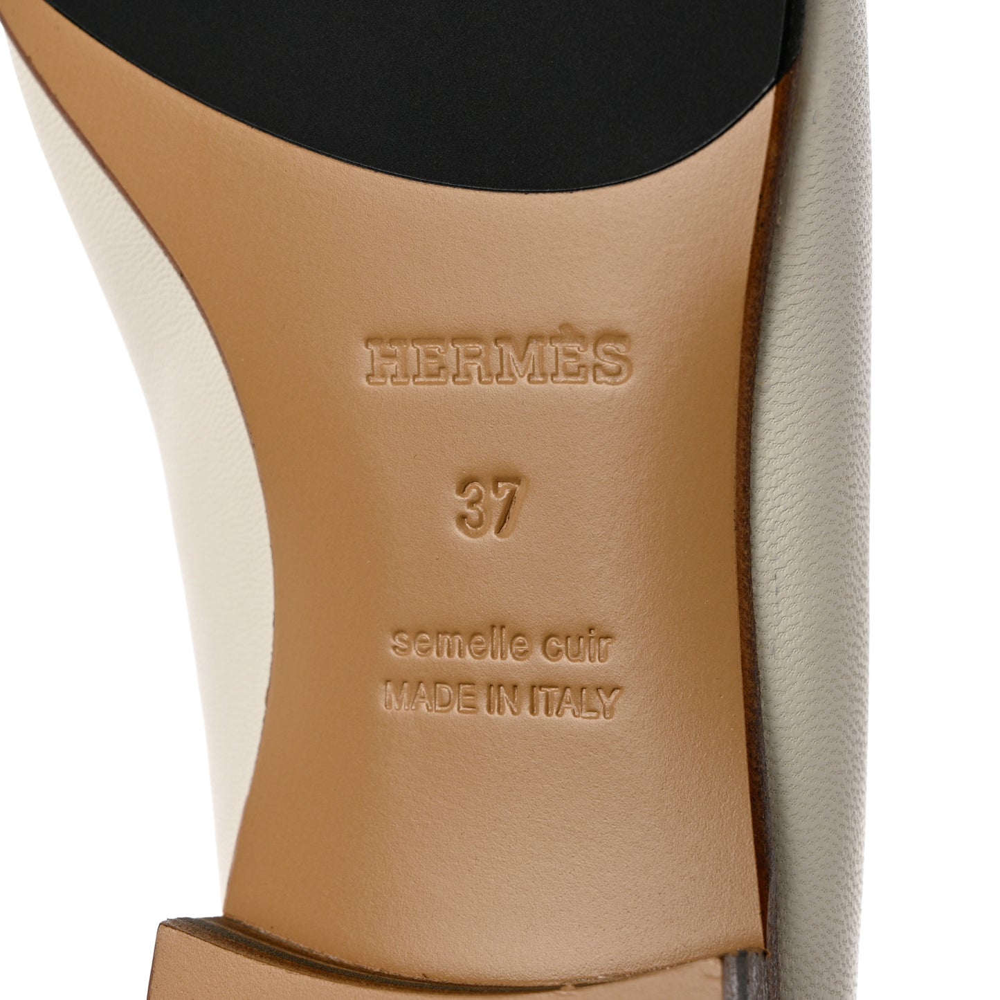 Chevre Laquered Womens Paris Loafers 37 Beige Glaise