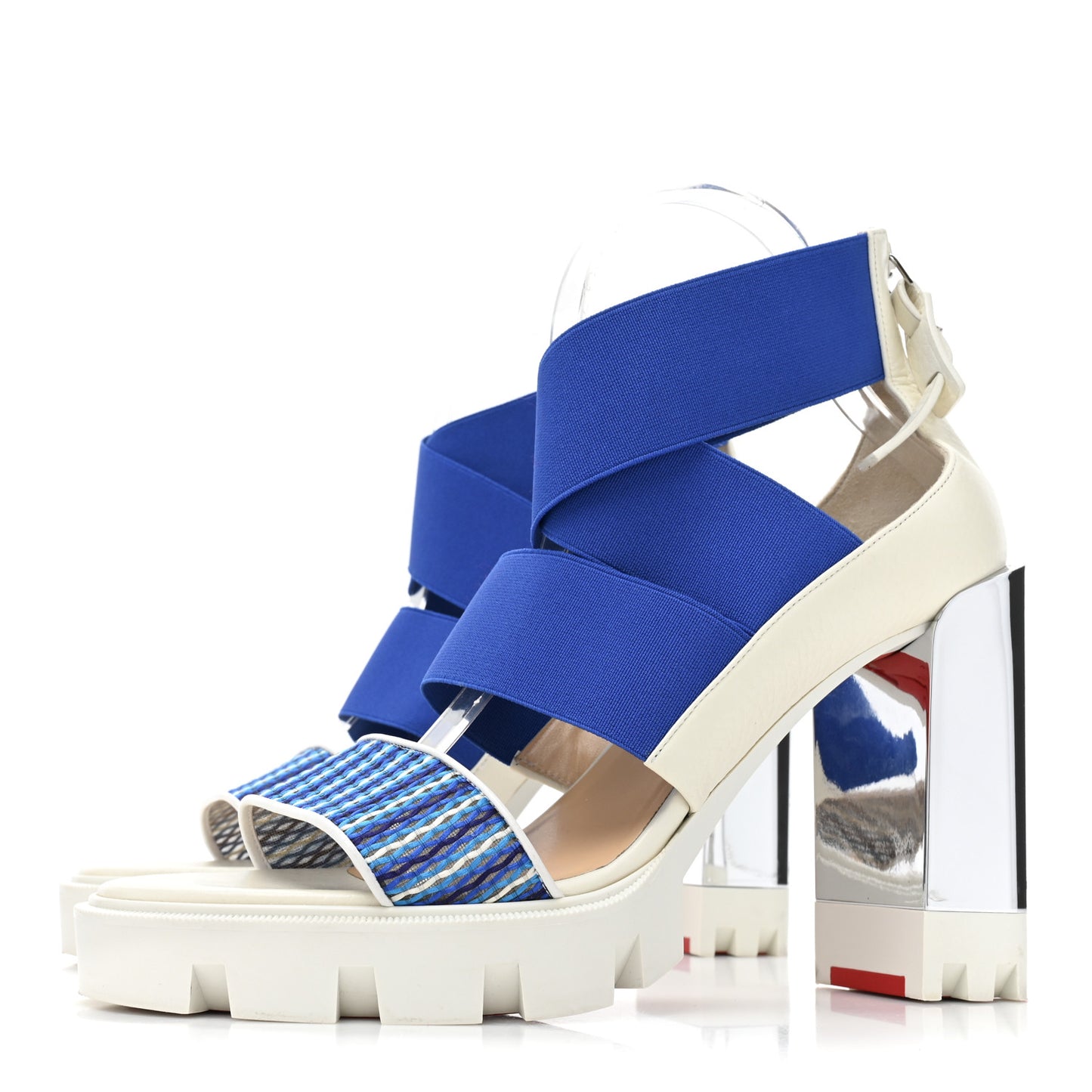 Calfskin Patrouiagoma 100 Platform Sandals 41 Blue