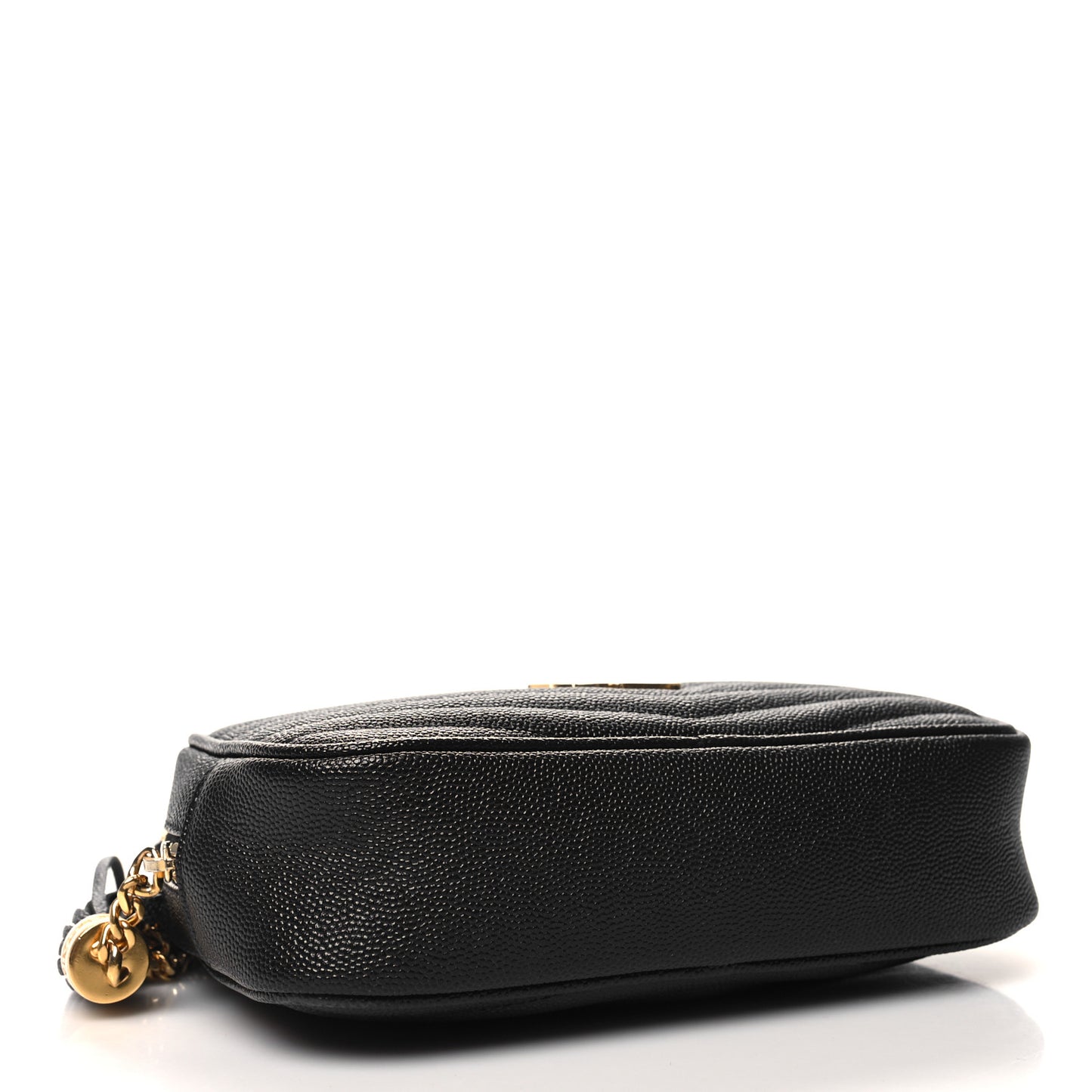 SAINT LAURENT Grain De Poudre Matelasse Monogram Mini Lou Camera Bag Black