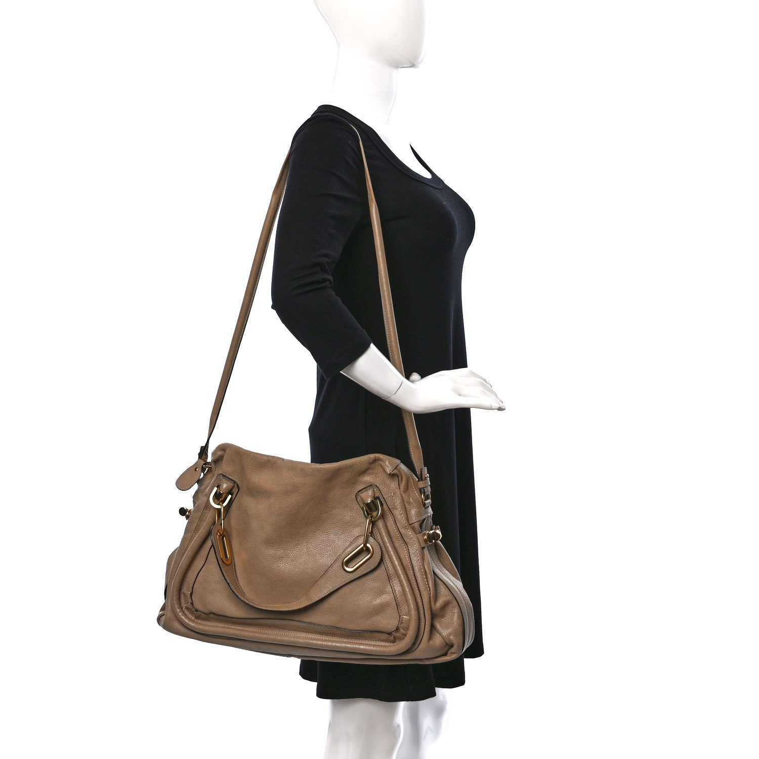 Chloe Calfskin Medium PARATY Barbour Khaki 2 of 15