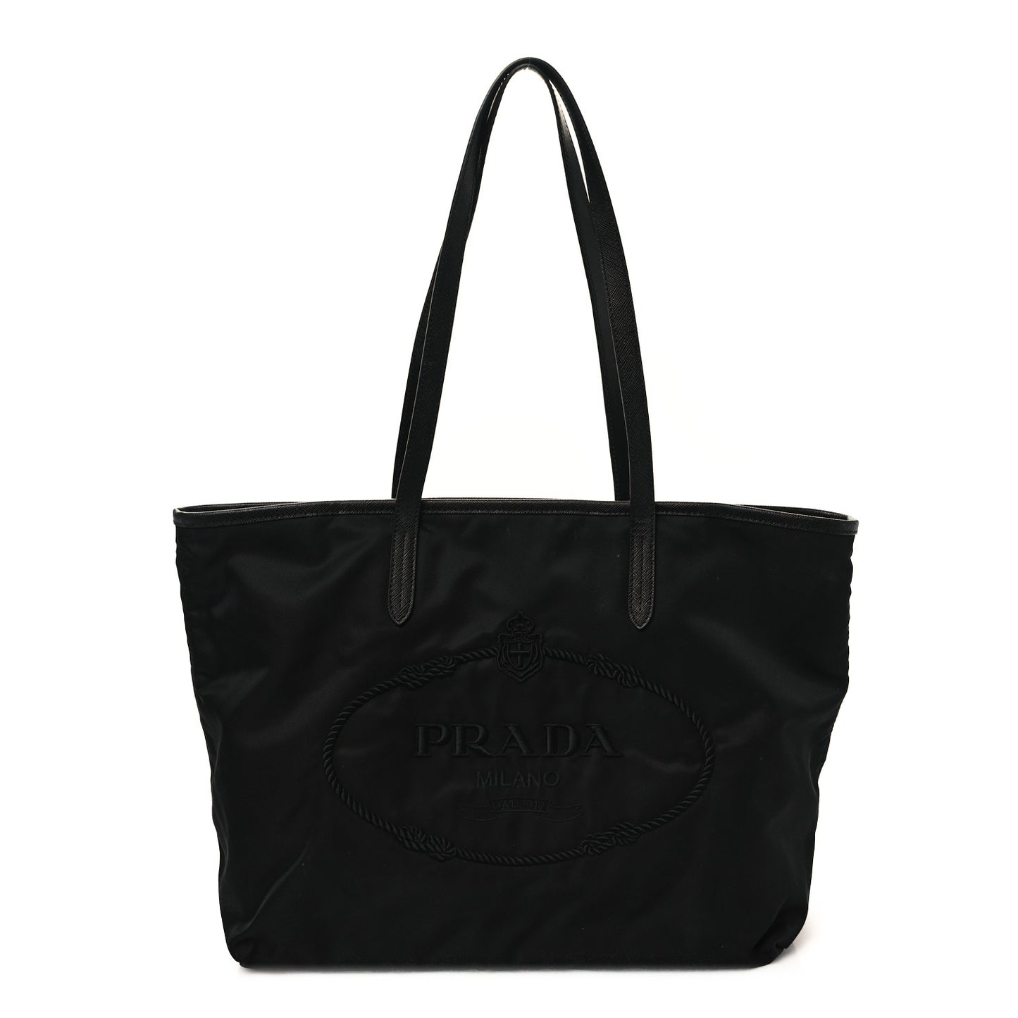 Tessuto Nylon Logo Tote Black