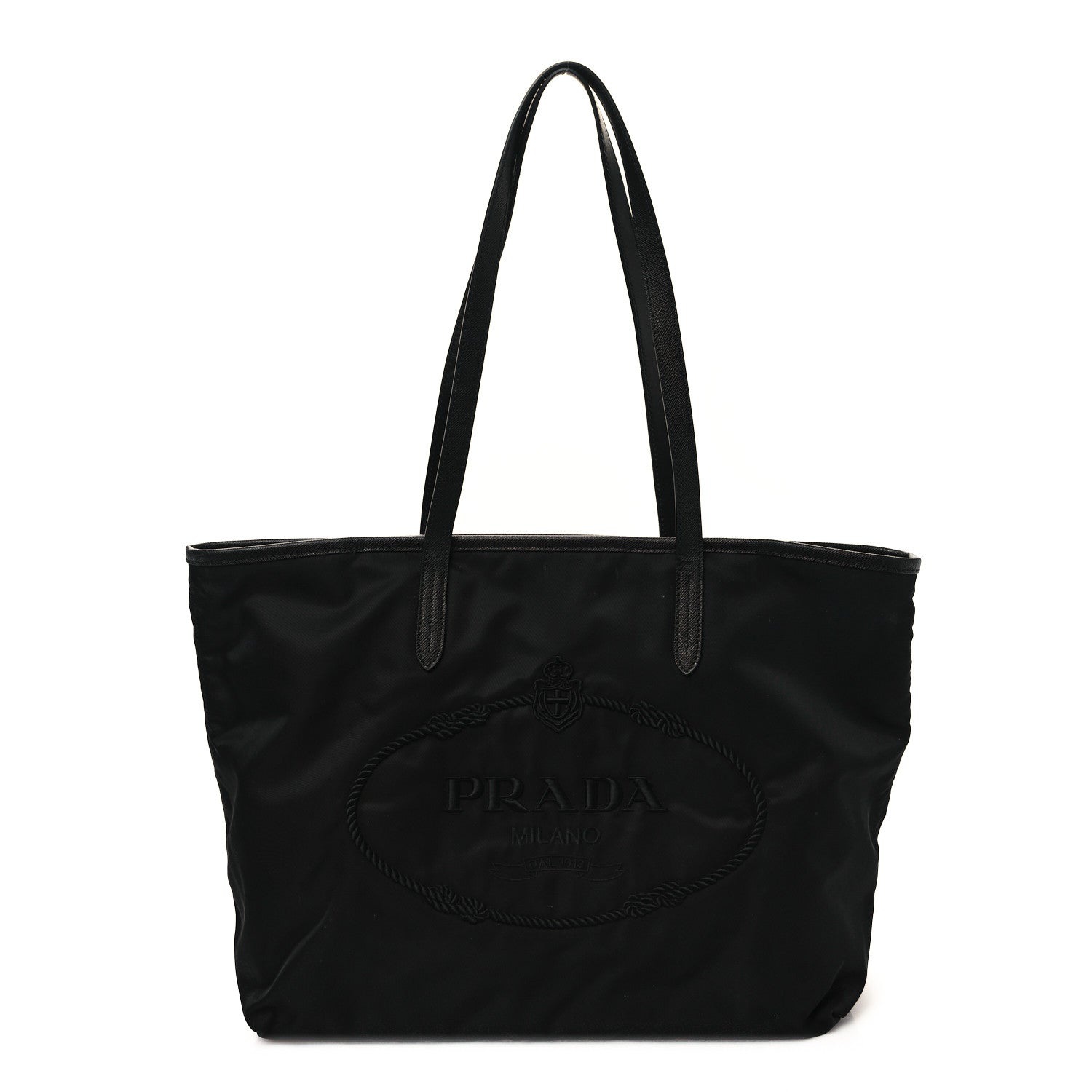 Prada Tessuto Nylon Logo Tote Black 1 of 11