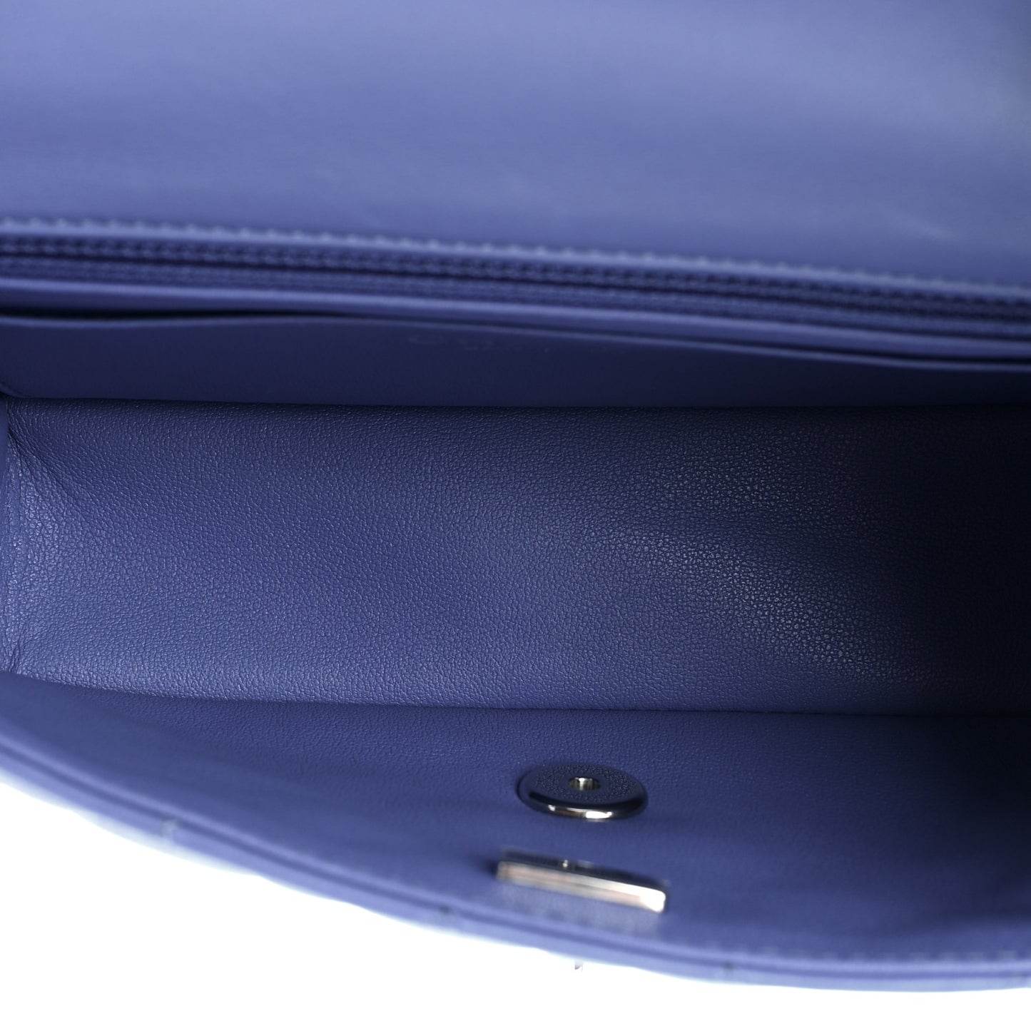 Lambskin Quilted Mini Rectangular Flap Blue
