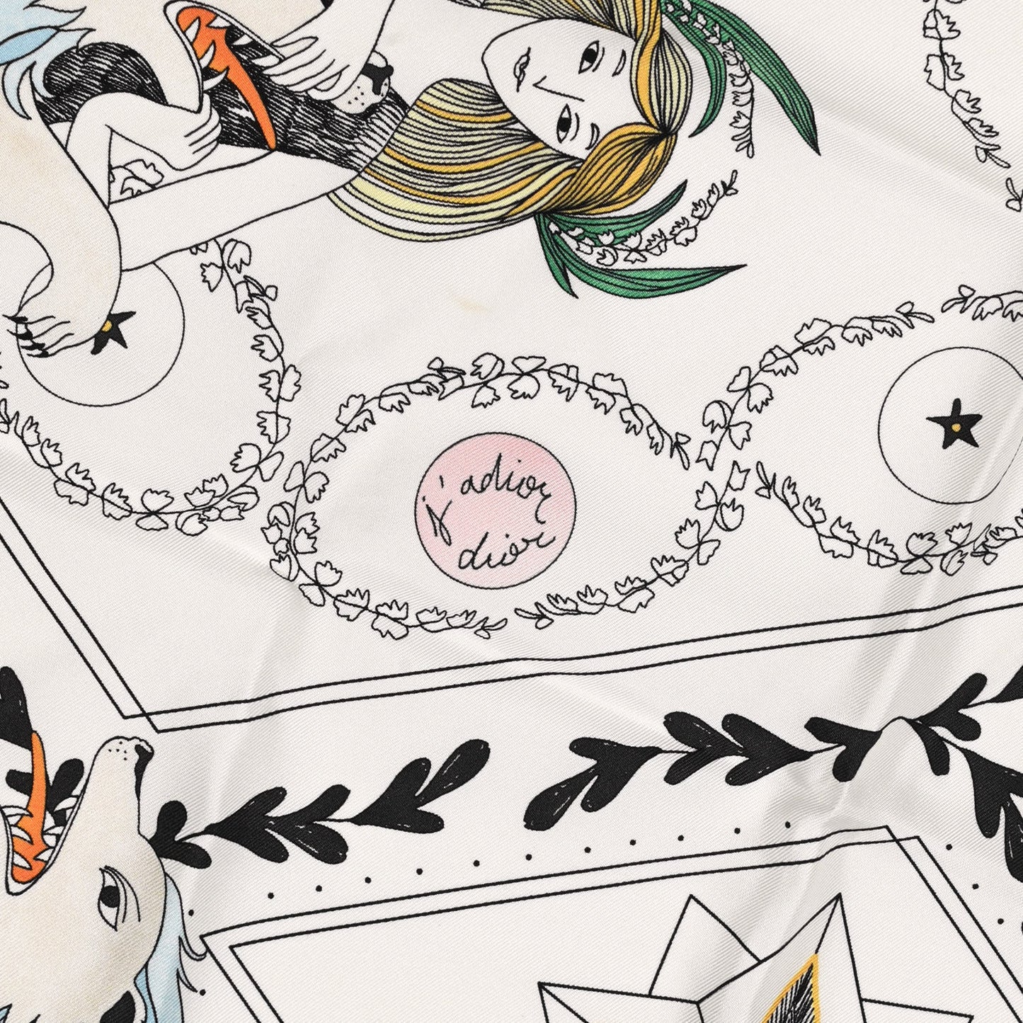 Silk La Force Square Scarf White Multicolor