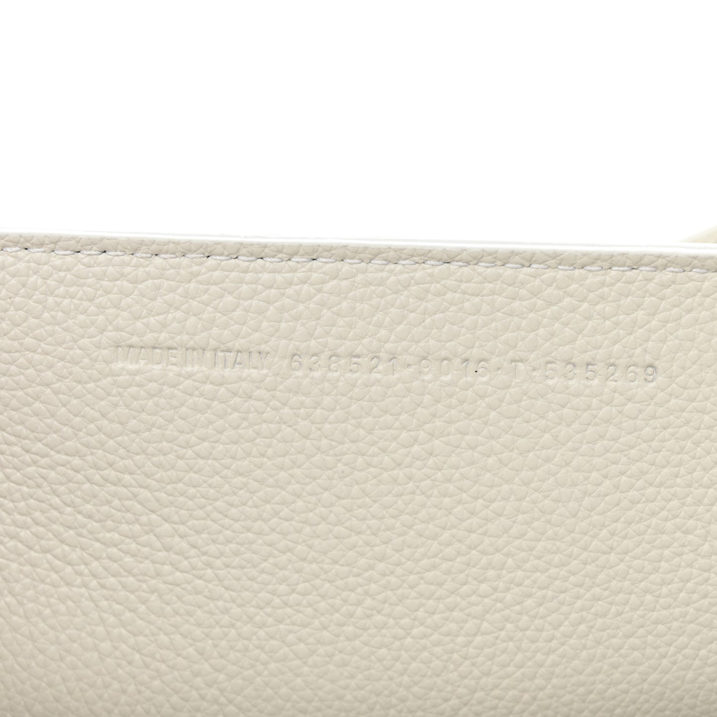 Grained Calfskin Neo Classic Silver Hardware S City Chalky White