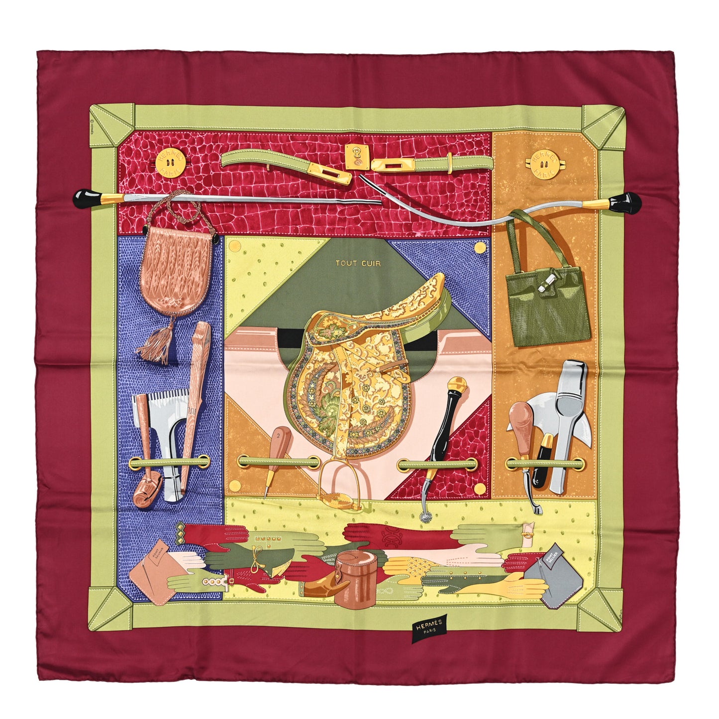 Silk Tout Cuir Scarf 90