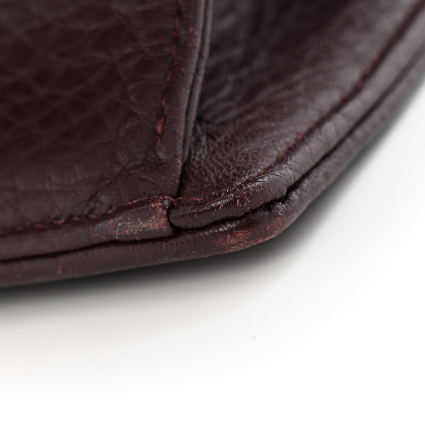 Grained Calfskin Small Diorama Flap Bag Burgundy