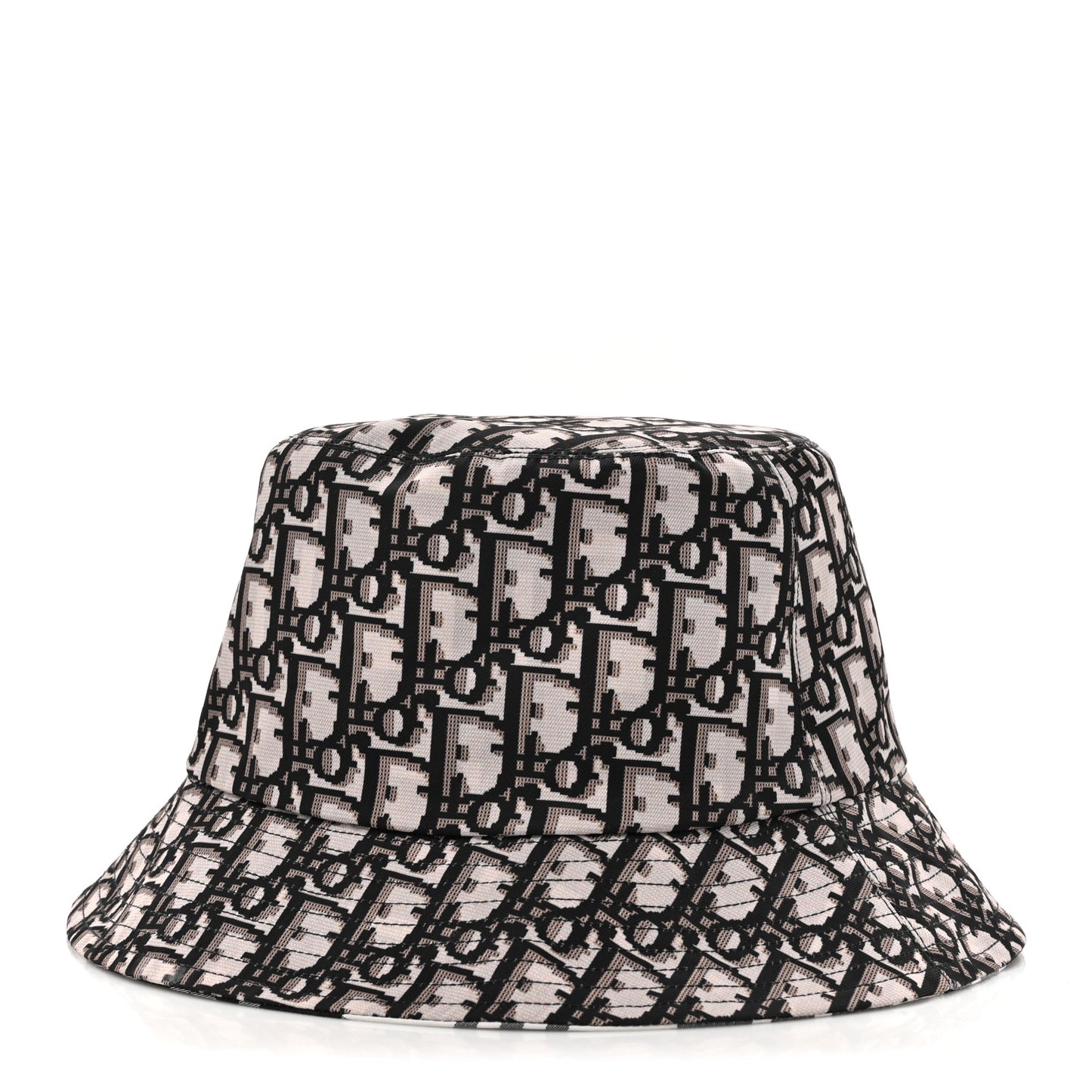Oblique Plaid Reversible Teddy-D Brim Bucket Hat Black White