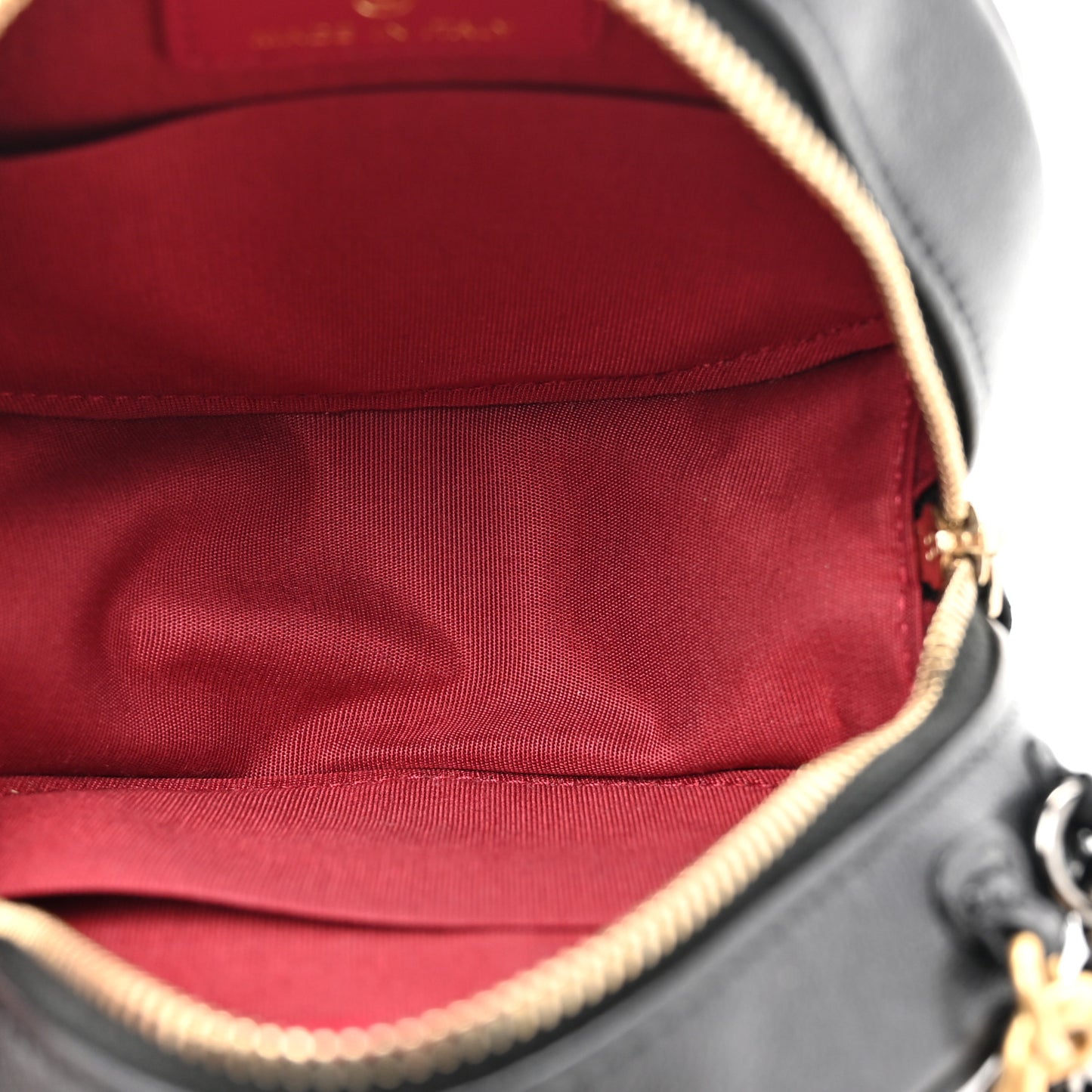 Shiny Goatskin Quilted Chanel 19 Round Clutch With Chain Black