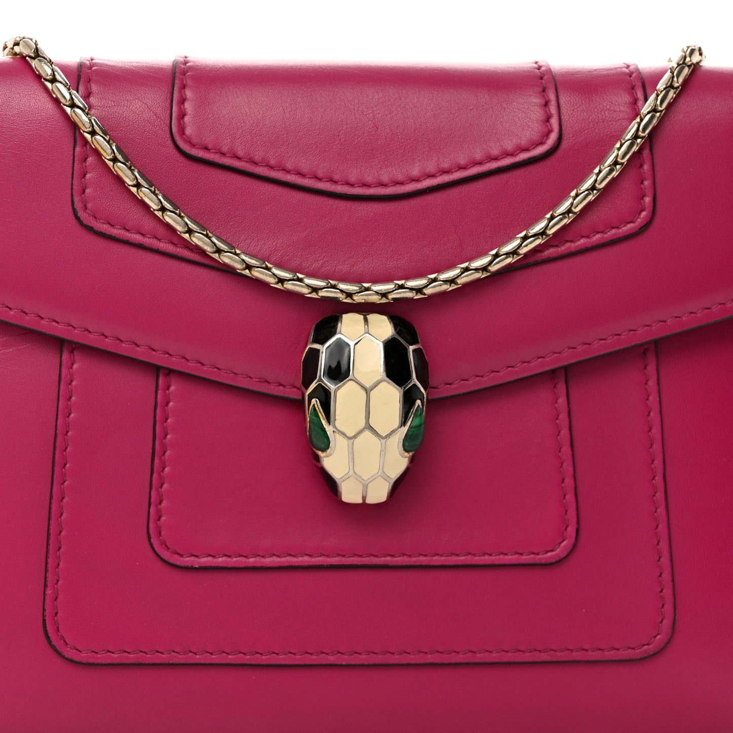 Calfskin Small Serpenti Forever Snake Strap Crossbody Bag Pink