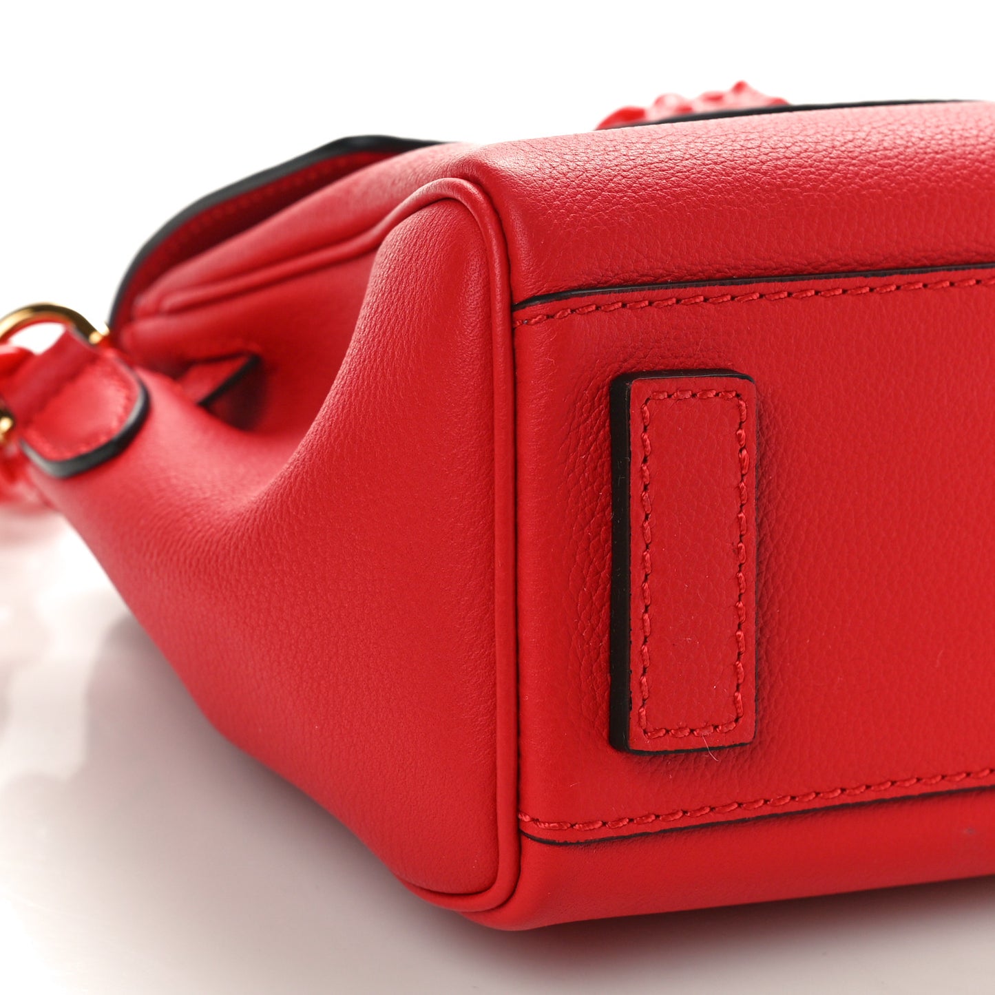 Grained Calfskin Small La Medusa Top Handle Bag Red