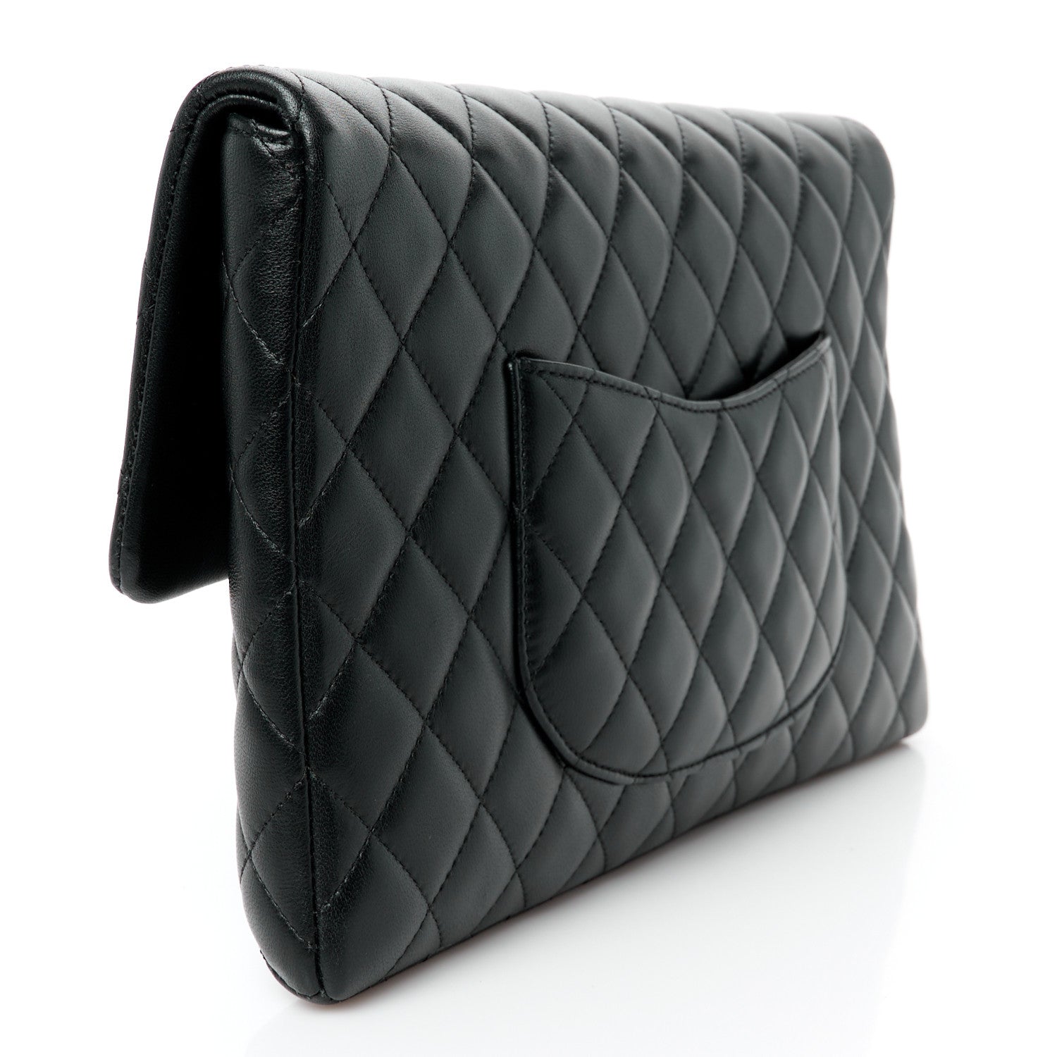 Chanel Lambskin Quilted Flap Clutch Black 3 of 9