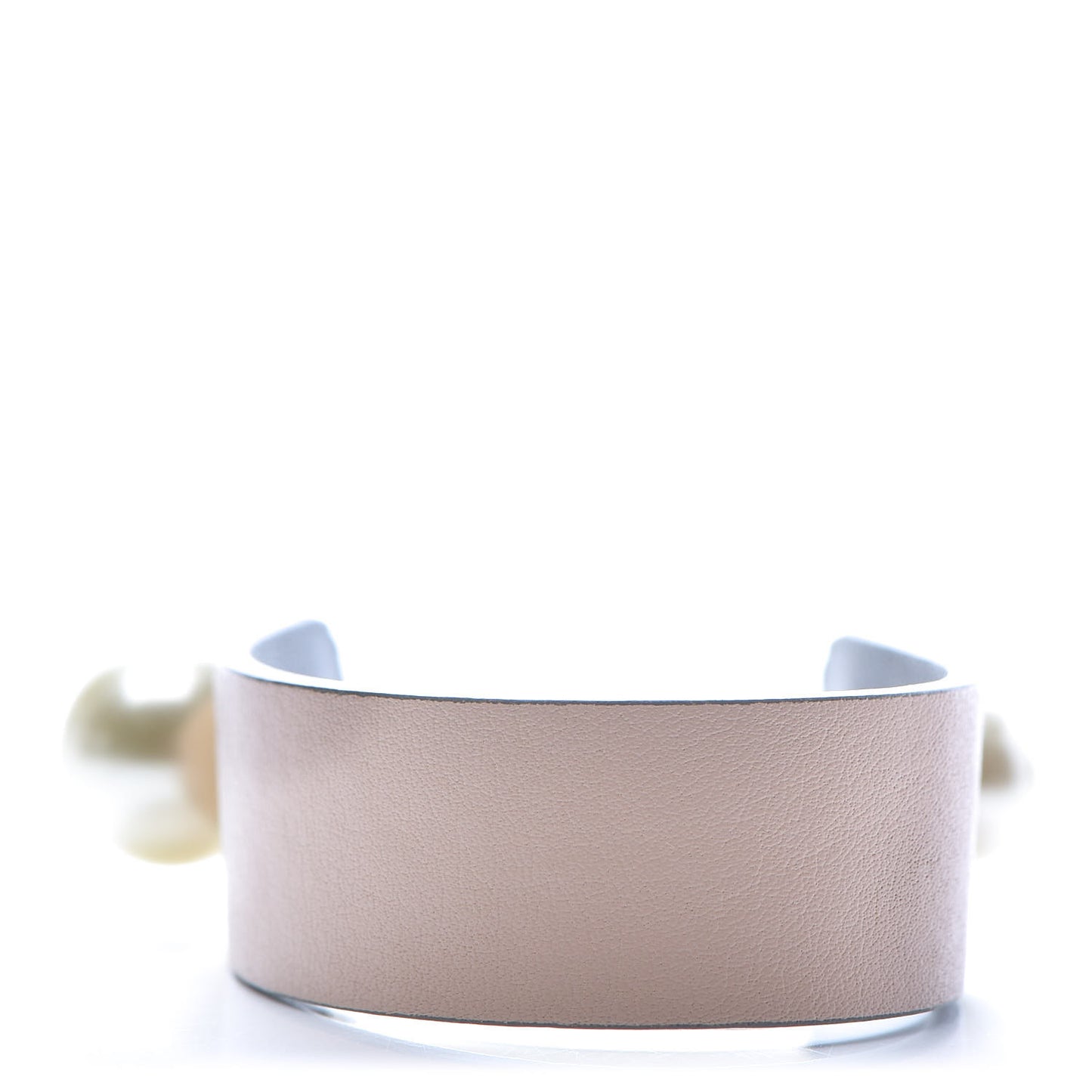 Calfskin Pearl Bracelet S Pink Grey