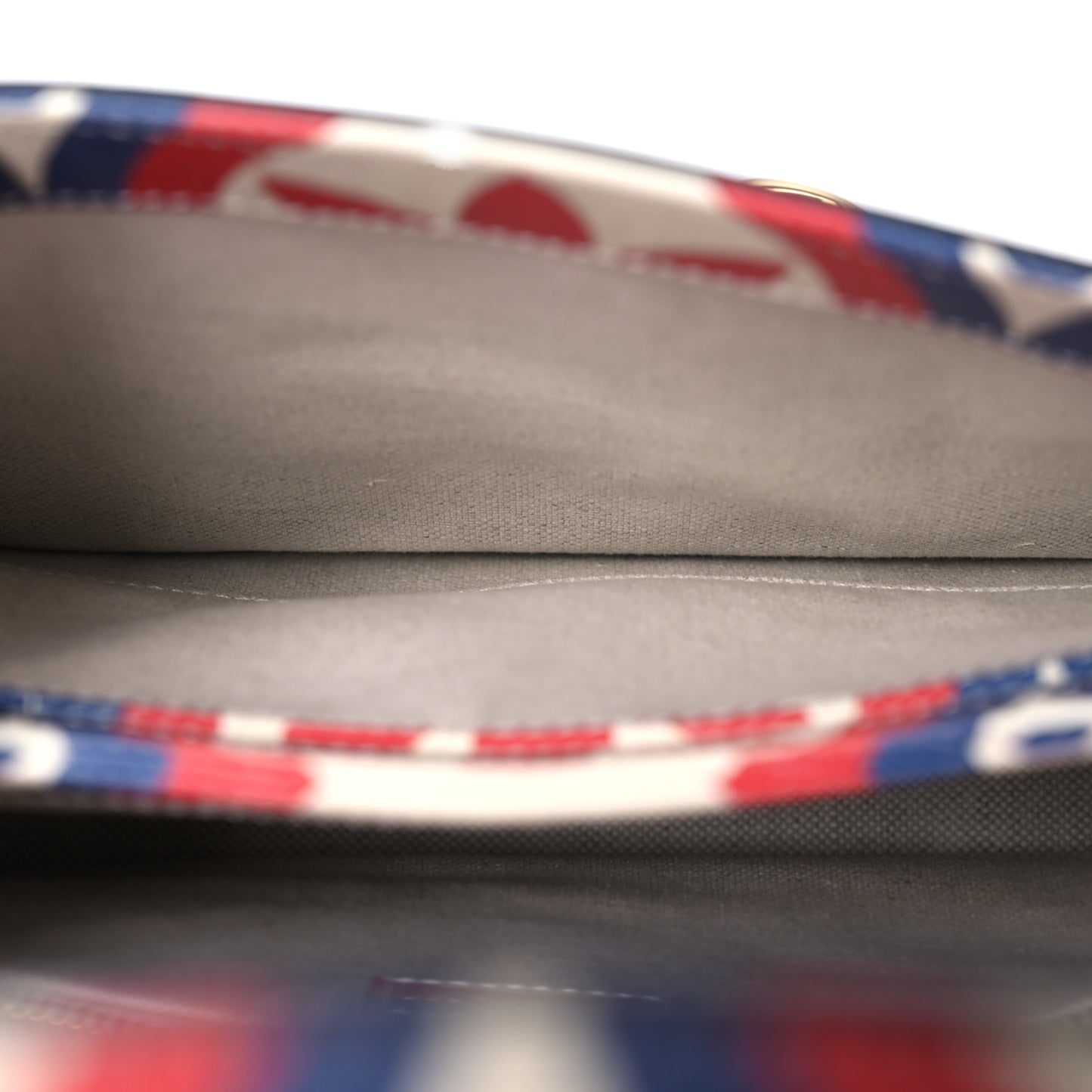 X ADIDAS Shangai Calfskin Web Trefoil Interlocking G Small Horsebit 1955 Shoulder Bag Red White Blue
