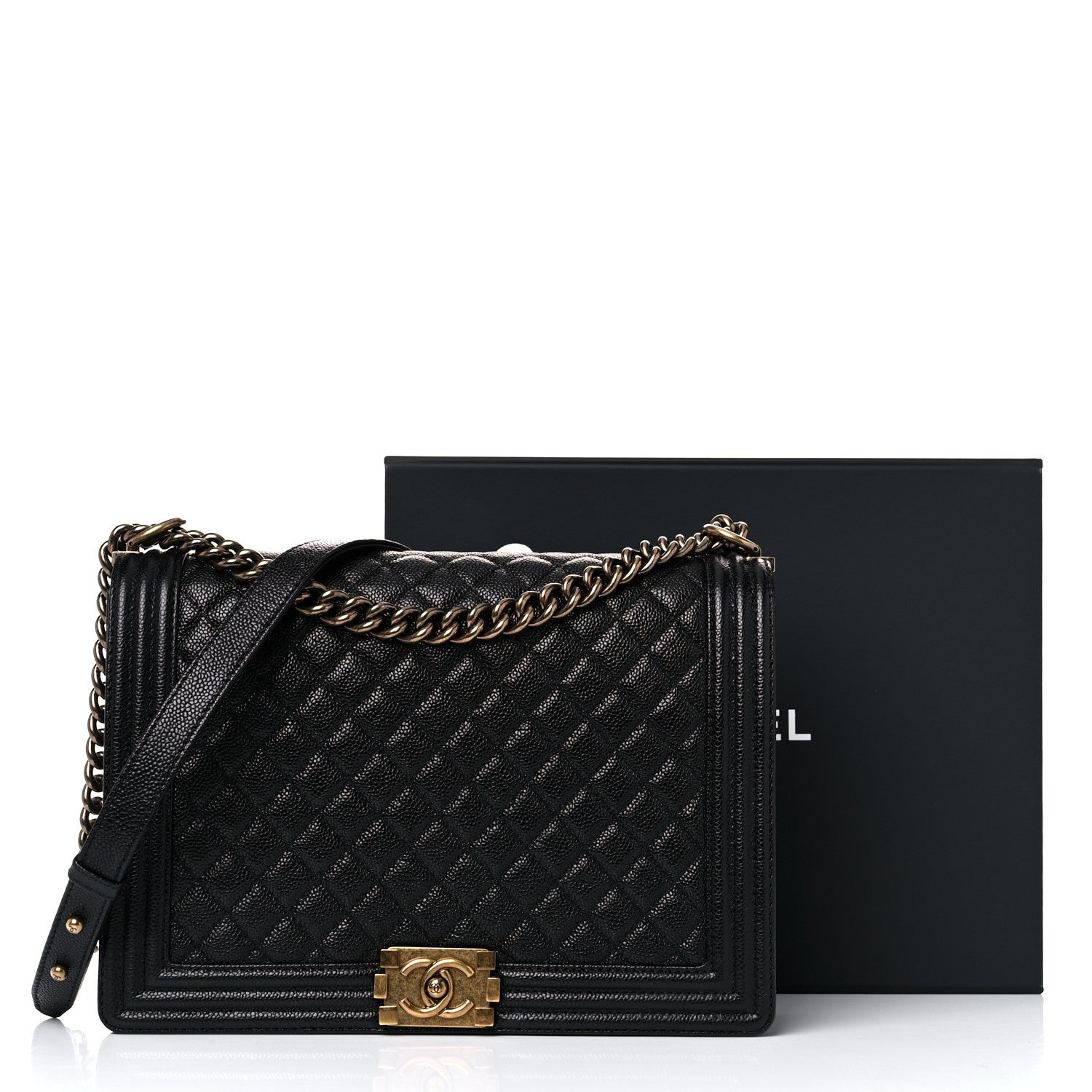 Chanel Caviar Quilted Large Boy Flap Black 9 of 9