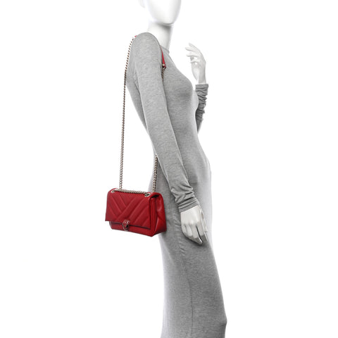 Calfskin Matelasse Small Serpenti Cabochon Shoulder Bag Red