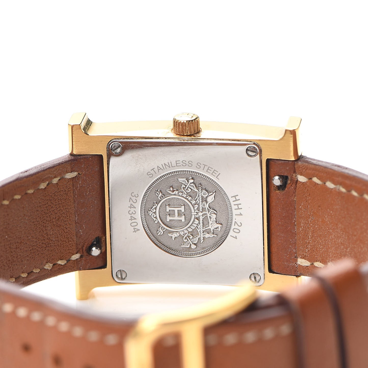Stainless Steel Epsom 21mm Heure H Hour Quartz Watch Gold