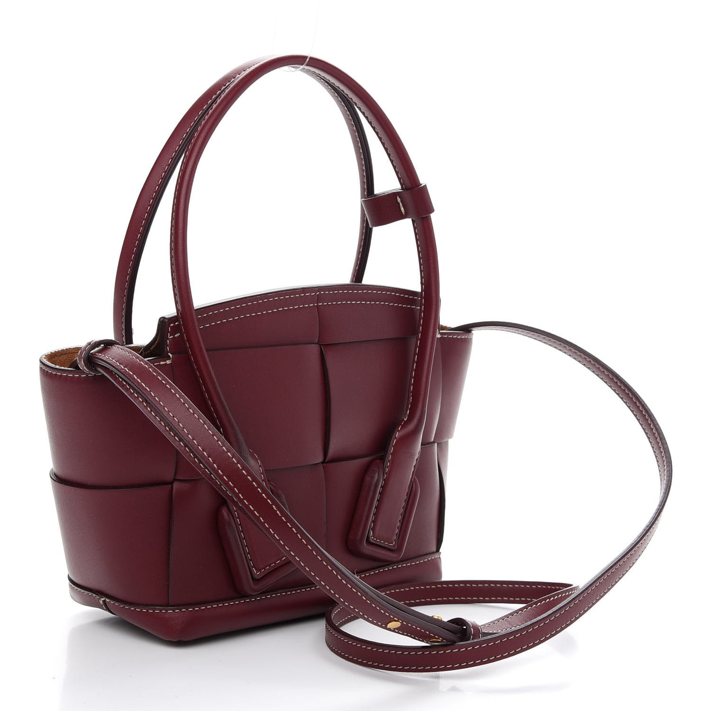Calfskin Mini Maxi Intrecciato Arco Burgundy