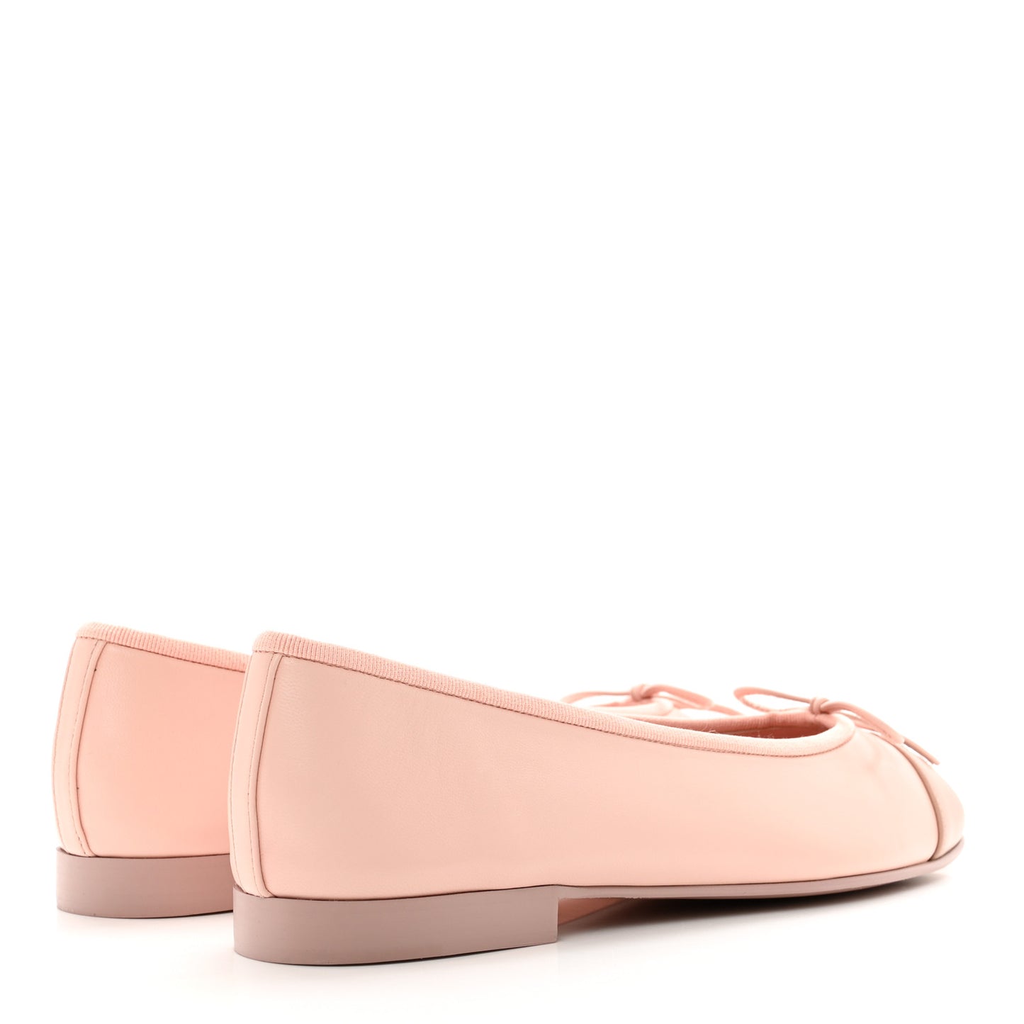 Lambskin Cap Toe CC Ballerina Flats 37.5 Light Pink Dark Pink