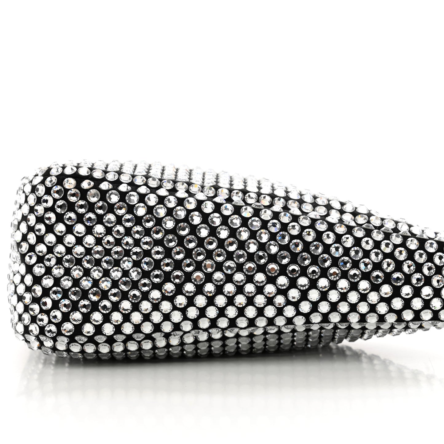 Satin Crystal Triangle Pouch Cristal