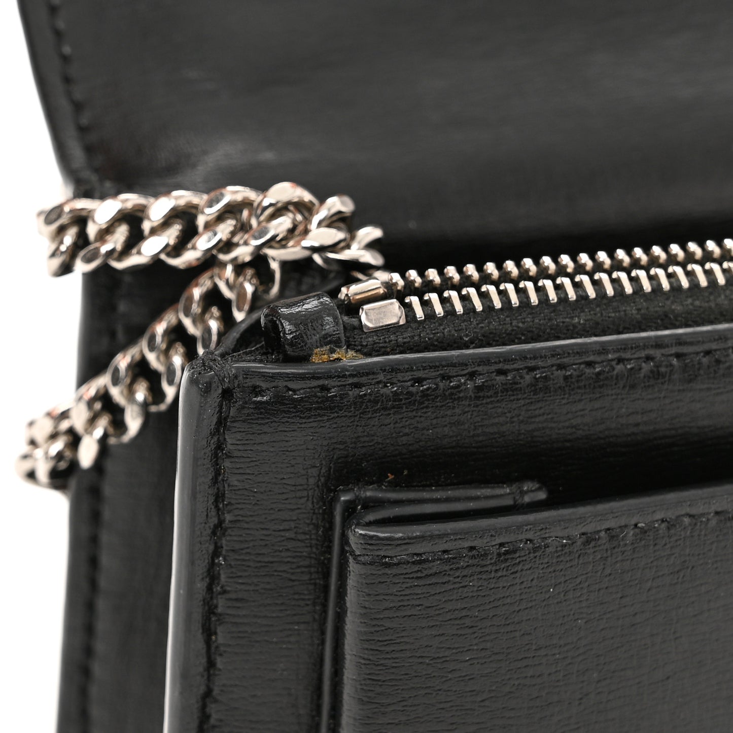 Calfskin Monogram Sunset Chain Wallet Black